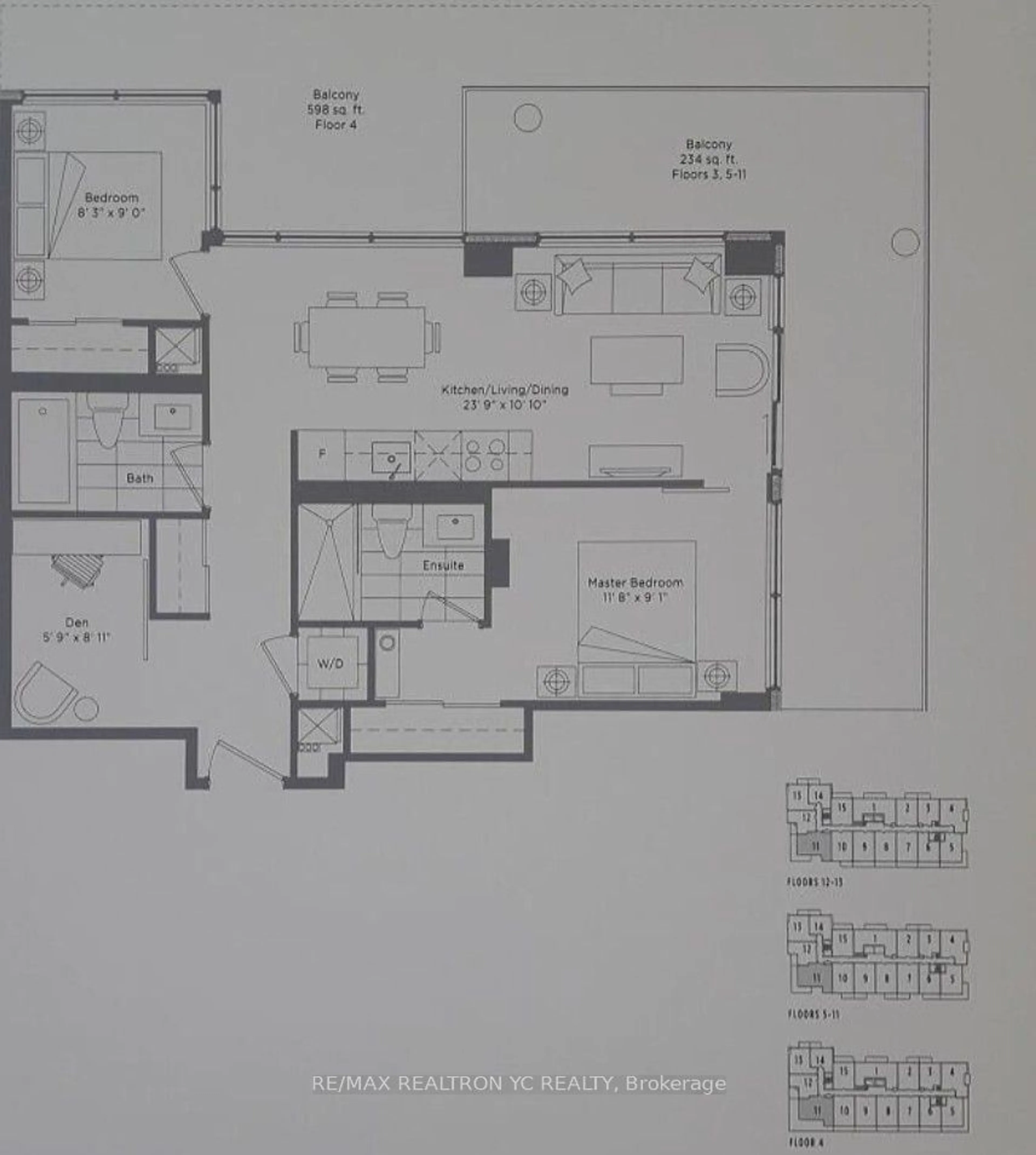 Floor plan for 10 De Boers Dr #411, Toronto Ontario M3J 0L6