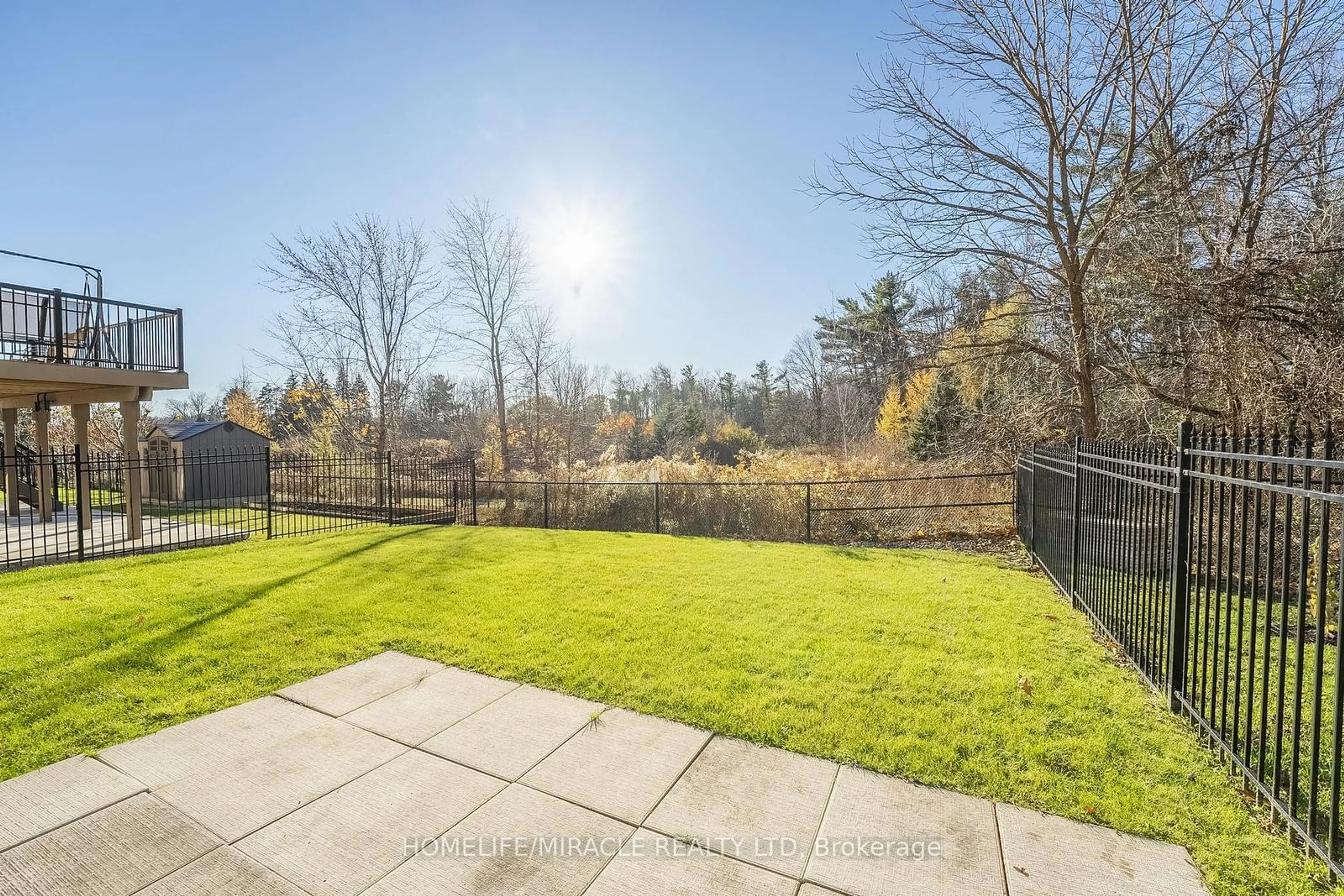 Patio, the fenced backyard for 162 Leadership Dr, Brampton Ontario L6Y 5T2