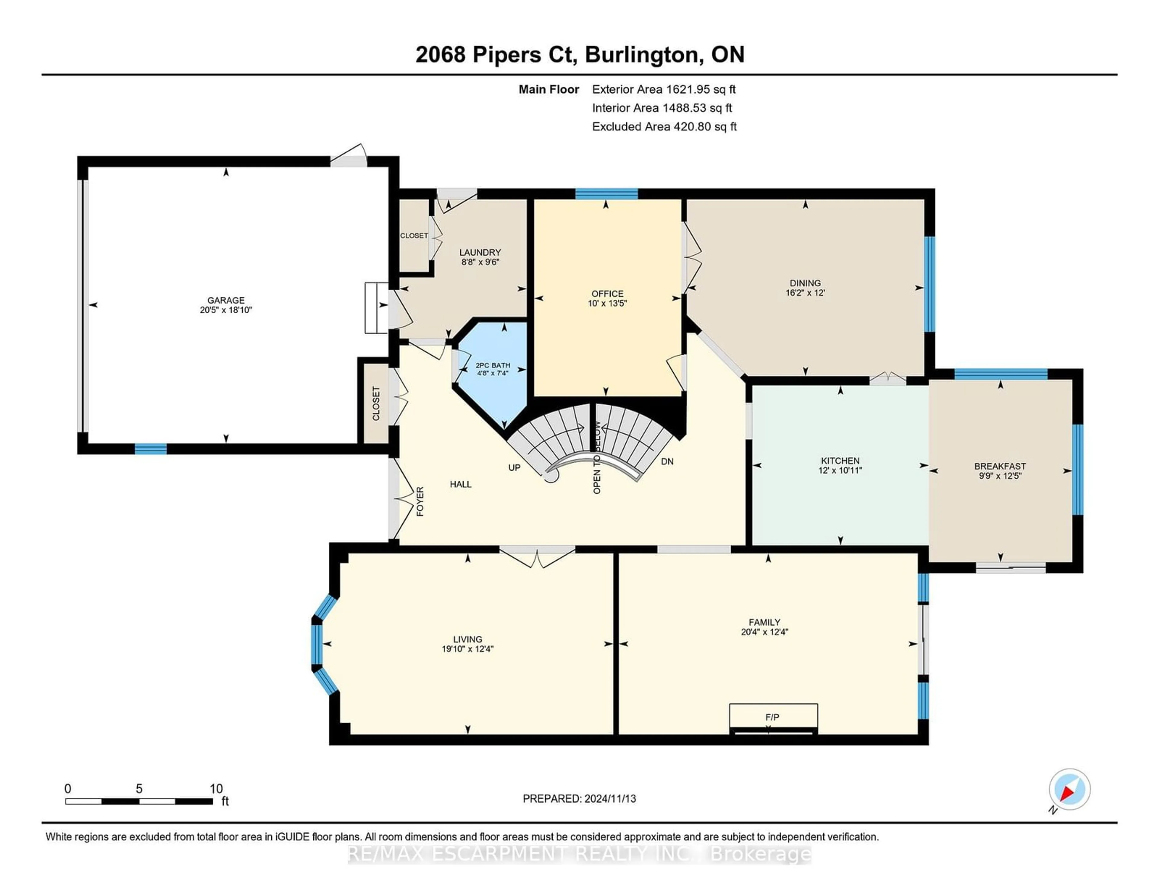 Floor plan for 2068 Pipers Crt, Burlington Ontario L7M 3W1