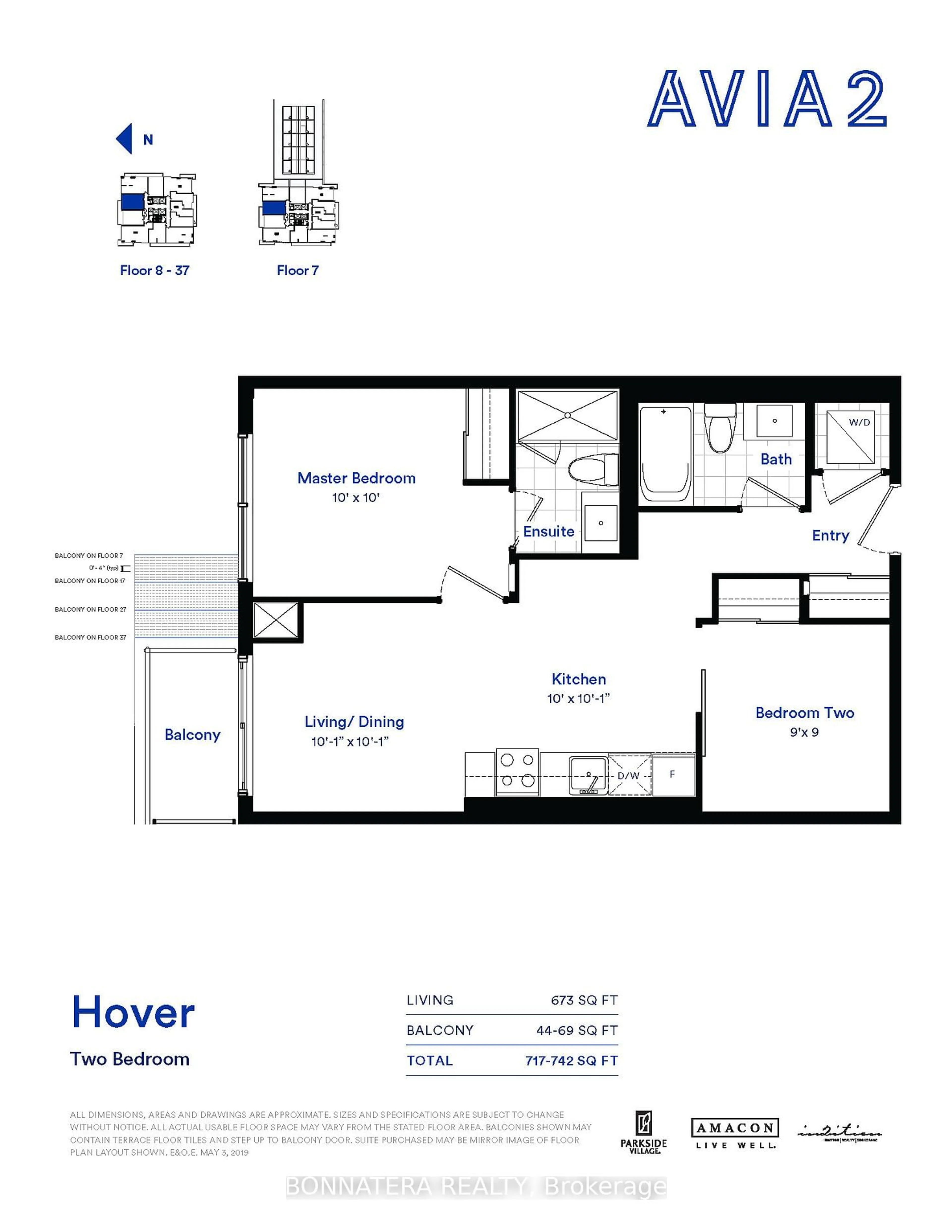 Floor plan for 4130 Parkside Village Dr #1703, Mississauga Ontario L5B 0L7