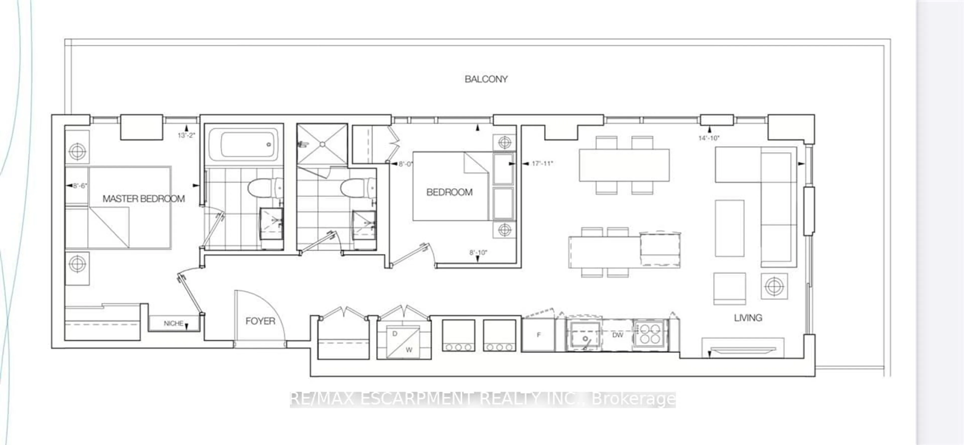 Floor plan for 370 MARTHA St #210, Burlington Ontario L7R 0G9