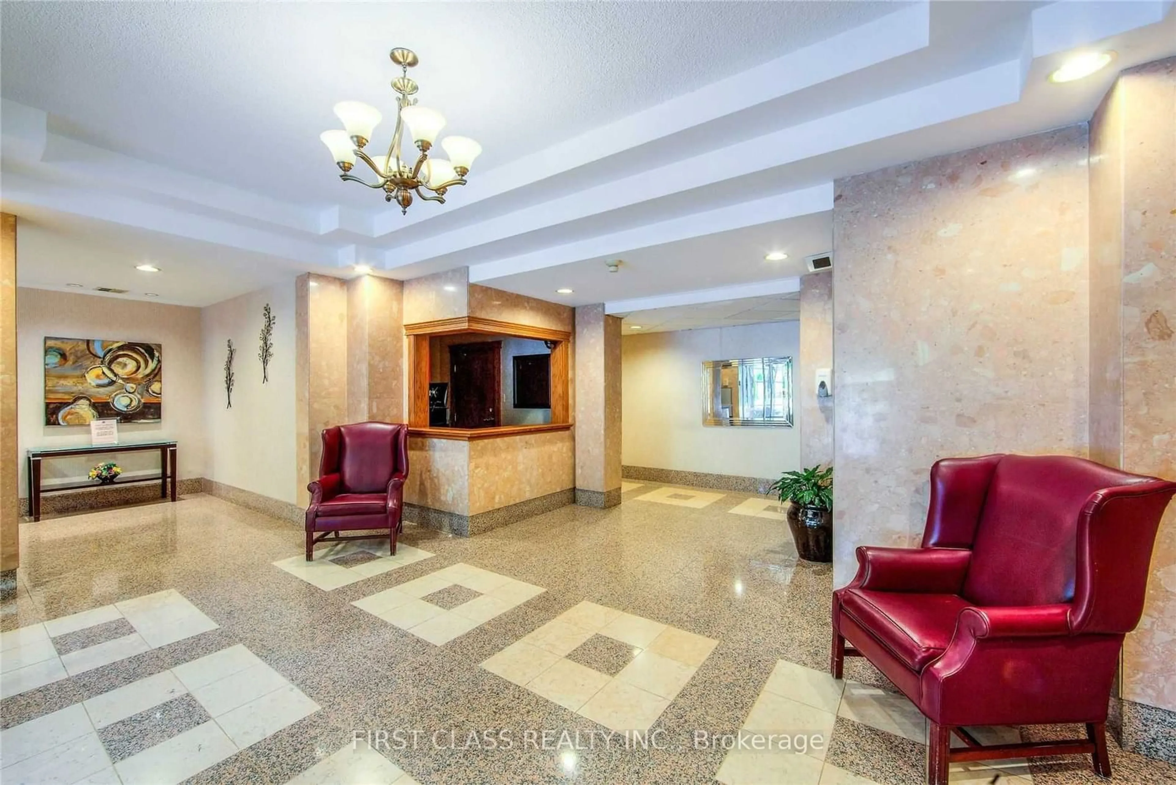 Indoor lobby for 55 Elm Dr #1002, Mississauga Ontario L5B 3Z3