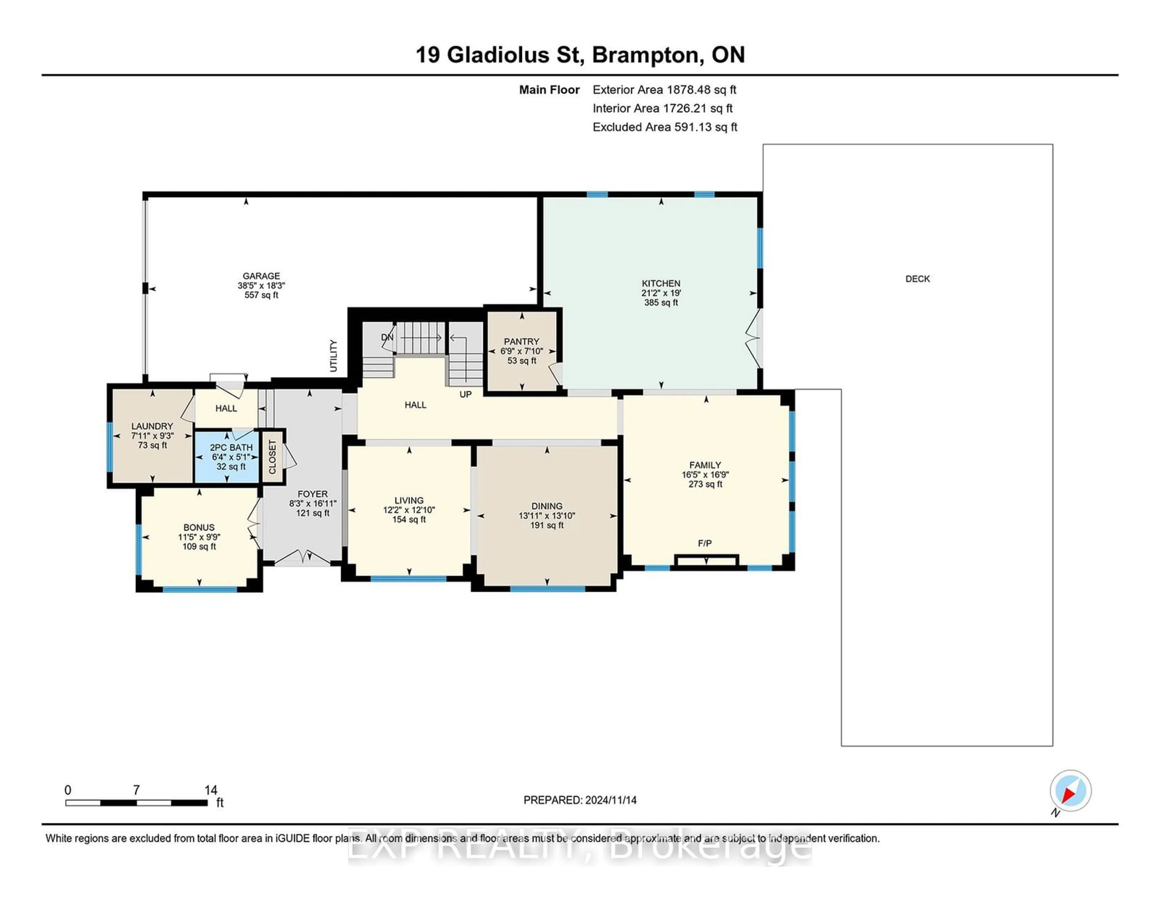 Floor plan for 19 Gladiolus St, Brampton Ontario L6Y 6C8