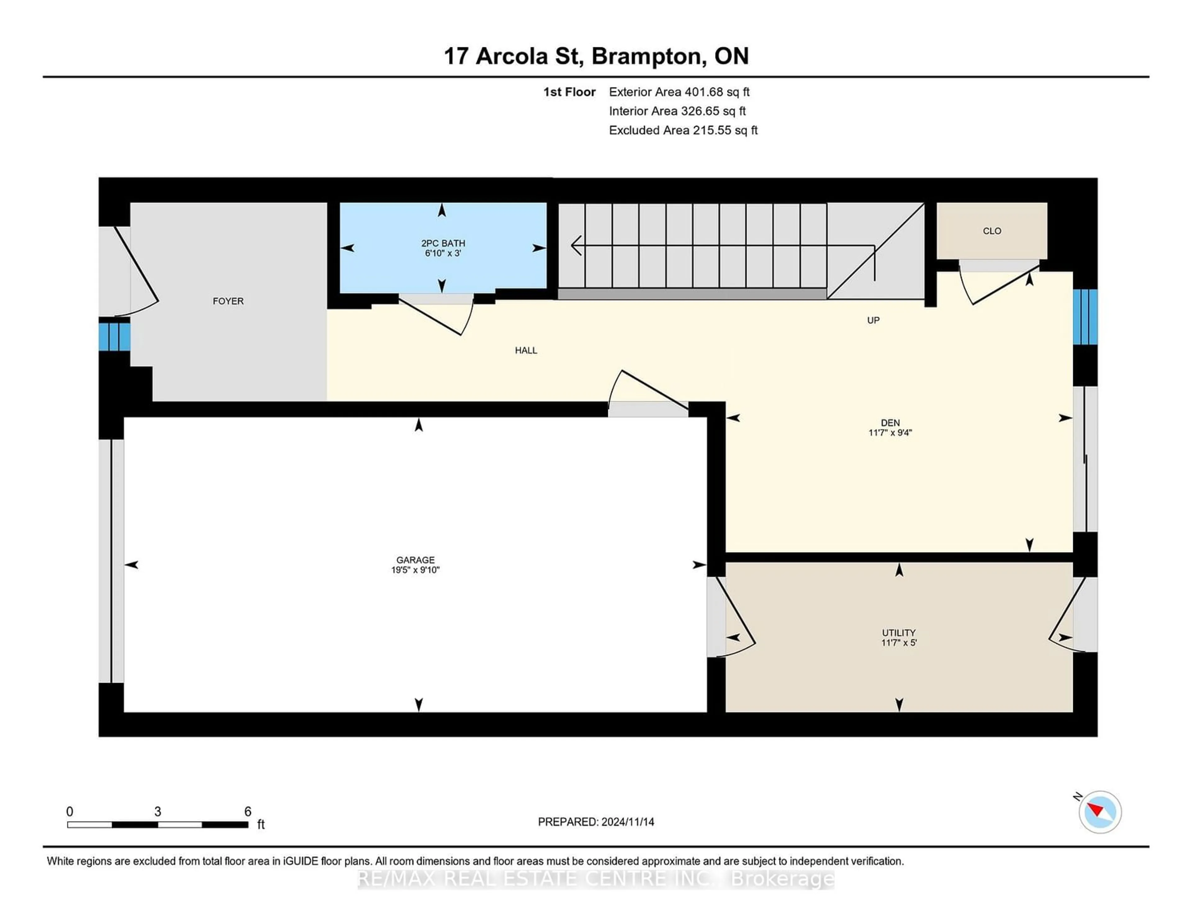 Floor plan for 17 Arcola St, Brampton Ontario L6P 4N7