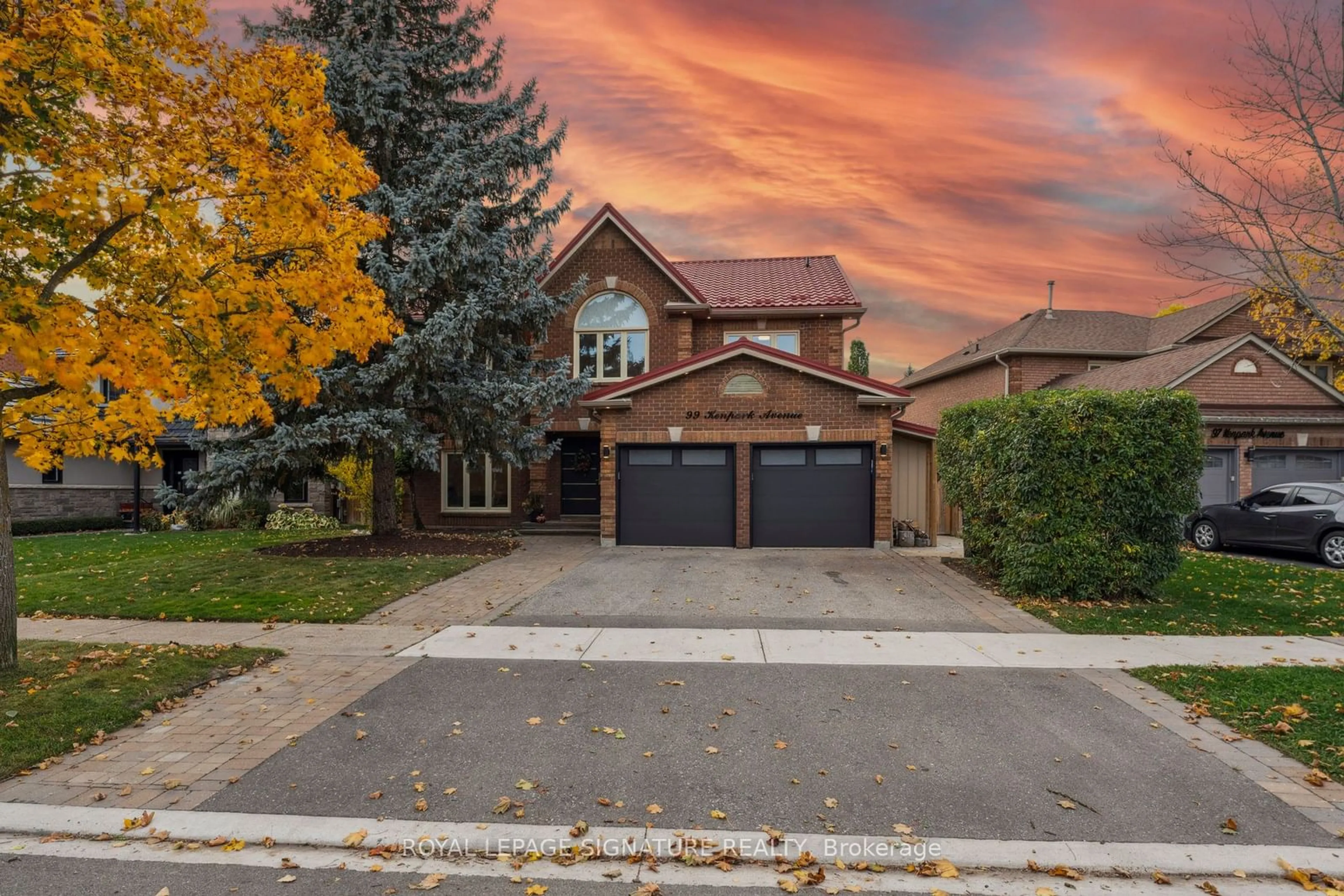 A pic from exterior of the house or condo, the street view for 99 Kenpark Ave, Brampton Ontario L6Z 3K5