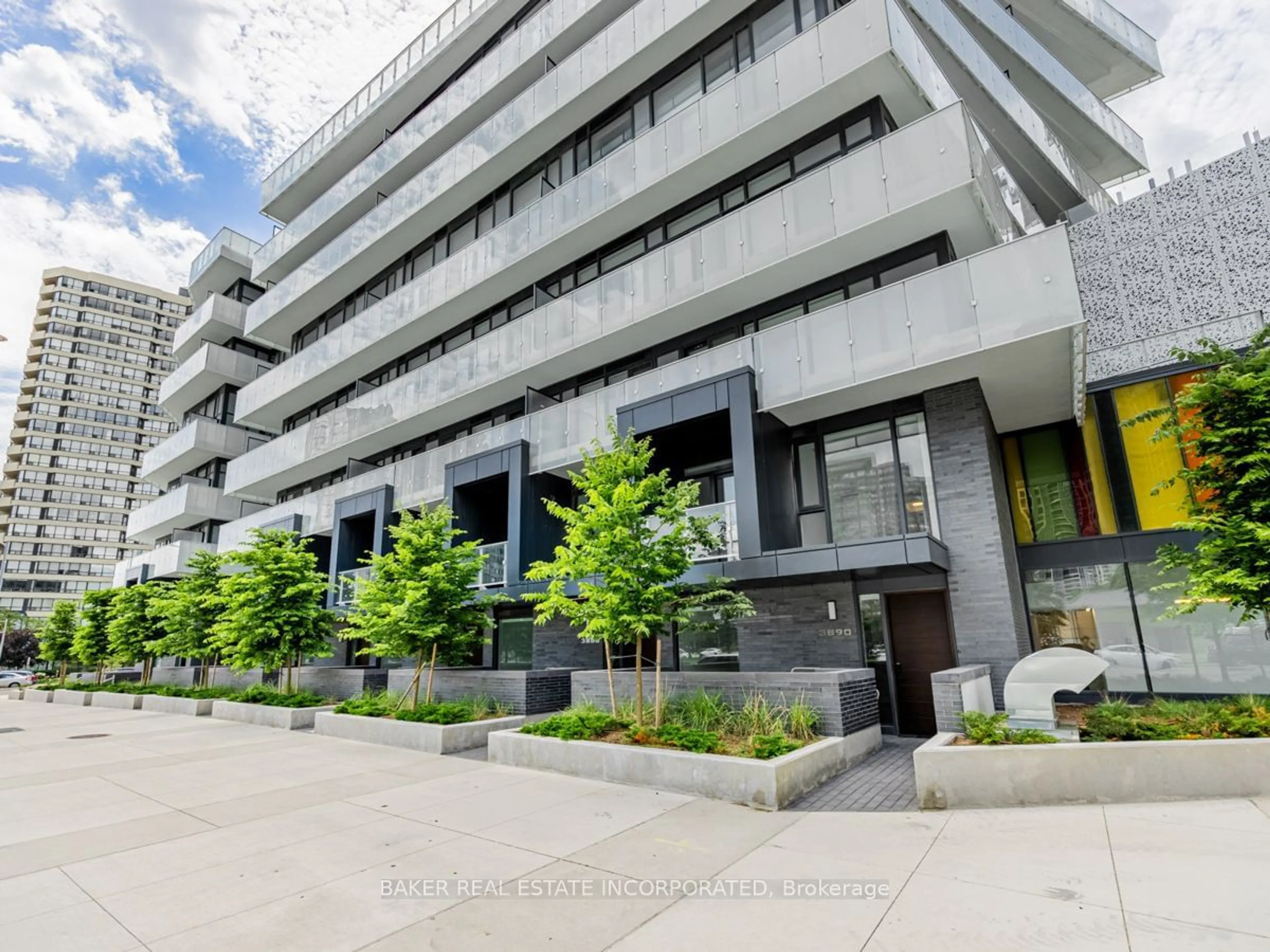 A pic from exterior of the house or condo, the street view for 3883 Quartz Rd #101, Mississauga Ontario L5B 0M4