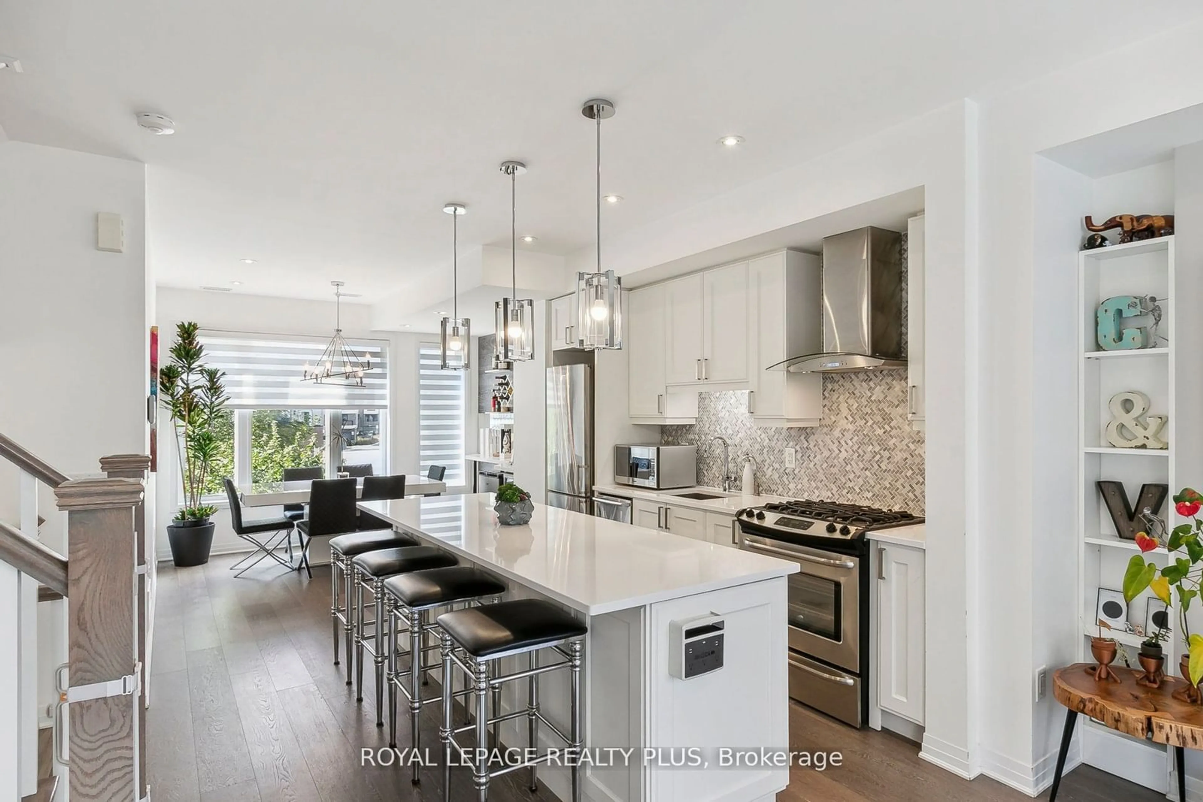 Contemporary kitchen, wood floors, mountain for 70 Thomas Mulholland Dr #8, Toronto Ontario M3K 0A8