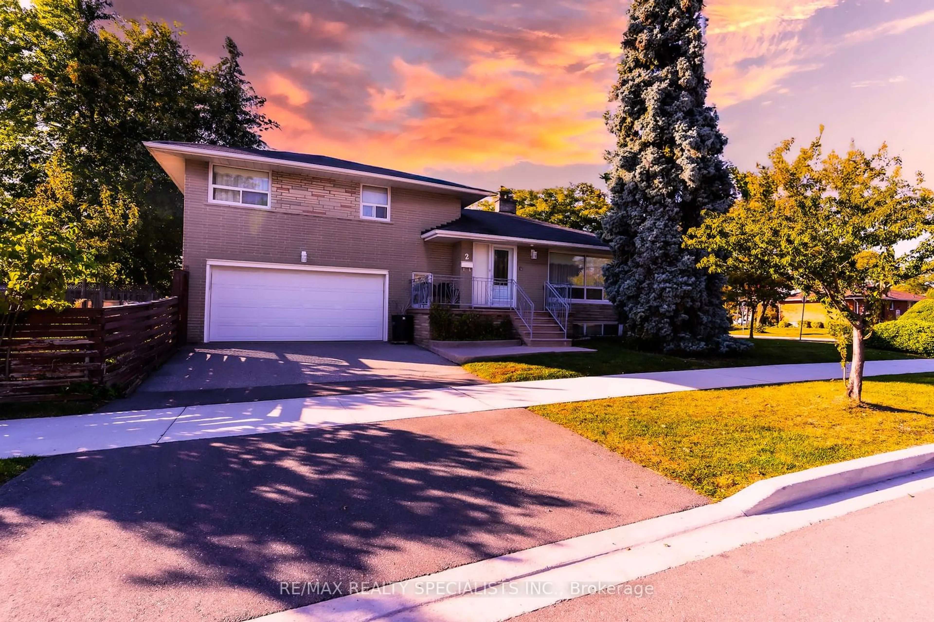 Frontside or backside of a home, the fenced backyard for 2 Allonsius Dr, Toronto Ontario M9C 3N5