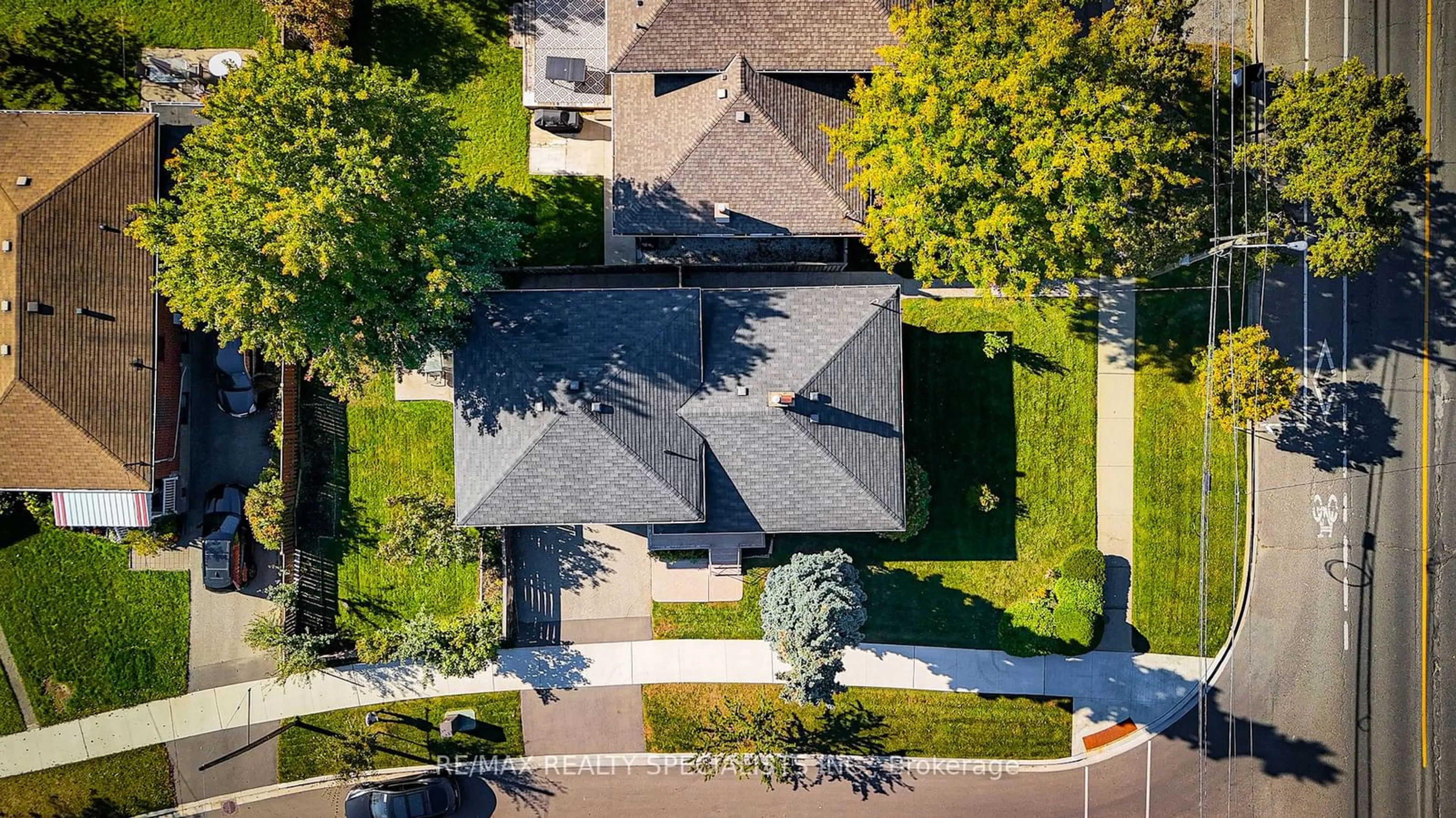 Frontside or backside of a home, the fenced backyard for 2 Allonsius Dr, Toronto Ontario M9C 3N5