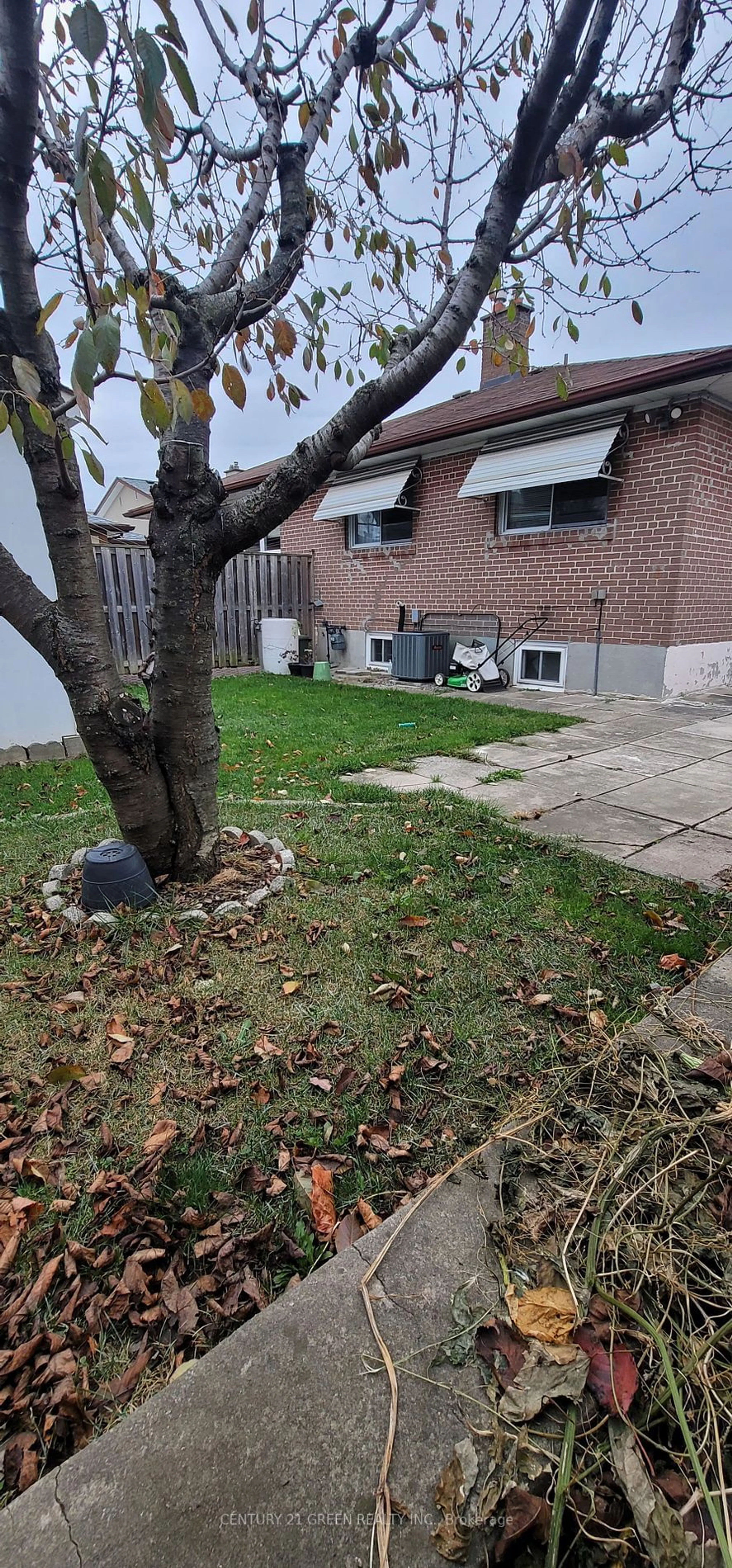 A pic from exterior of the house or condo, the fenced backyard for 31 St Lucie Dr, Toronto Ontario M9M 1S9