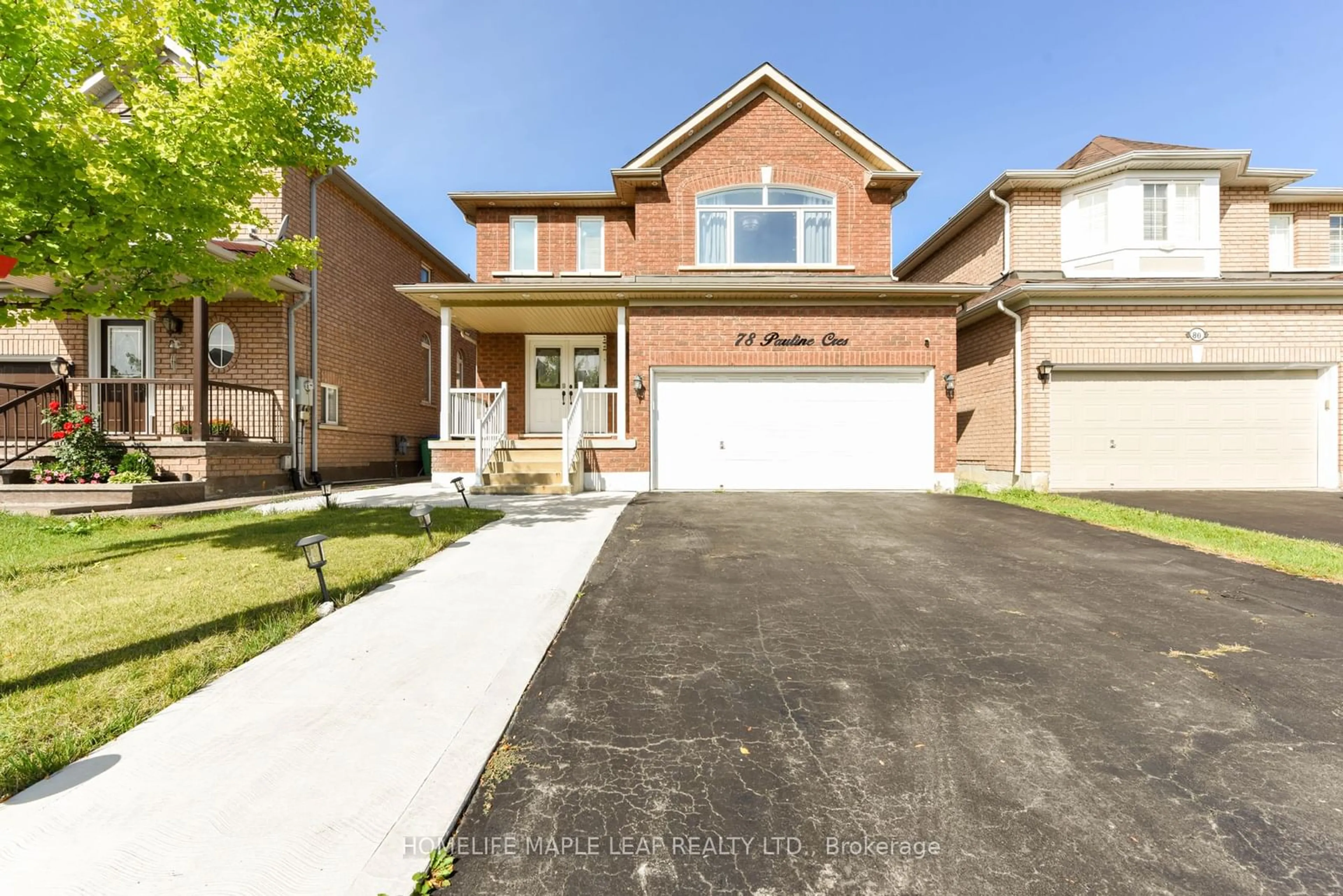 Frontside or backside of a home, the street view for 78 Pauline Cres, Brampton Ontario L7A 2V7