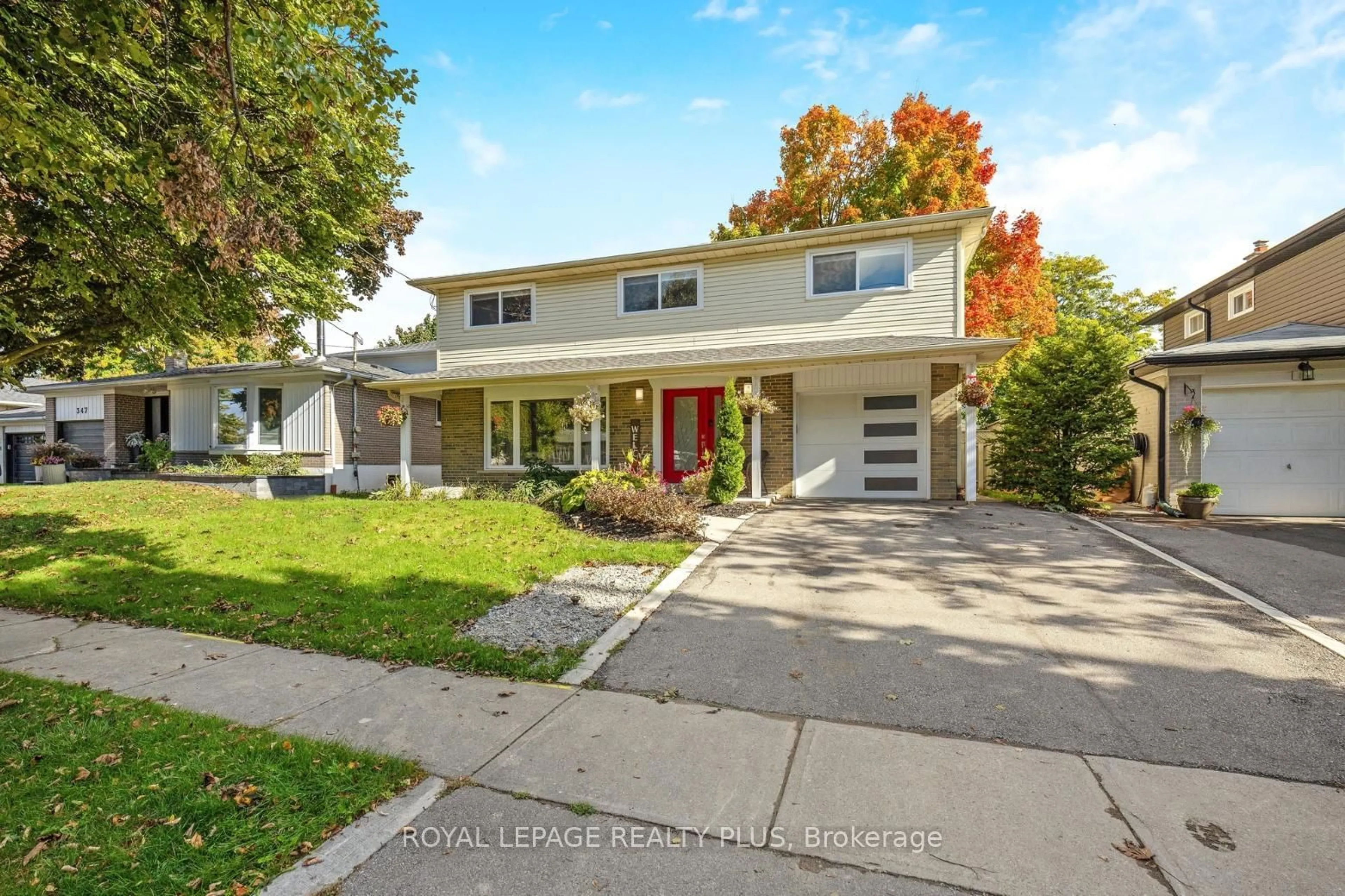 Frontside or backside of a home, the street view for 349 Delrex Blvd, Halton Hills Ontario L7G 4H6