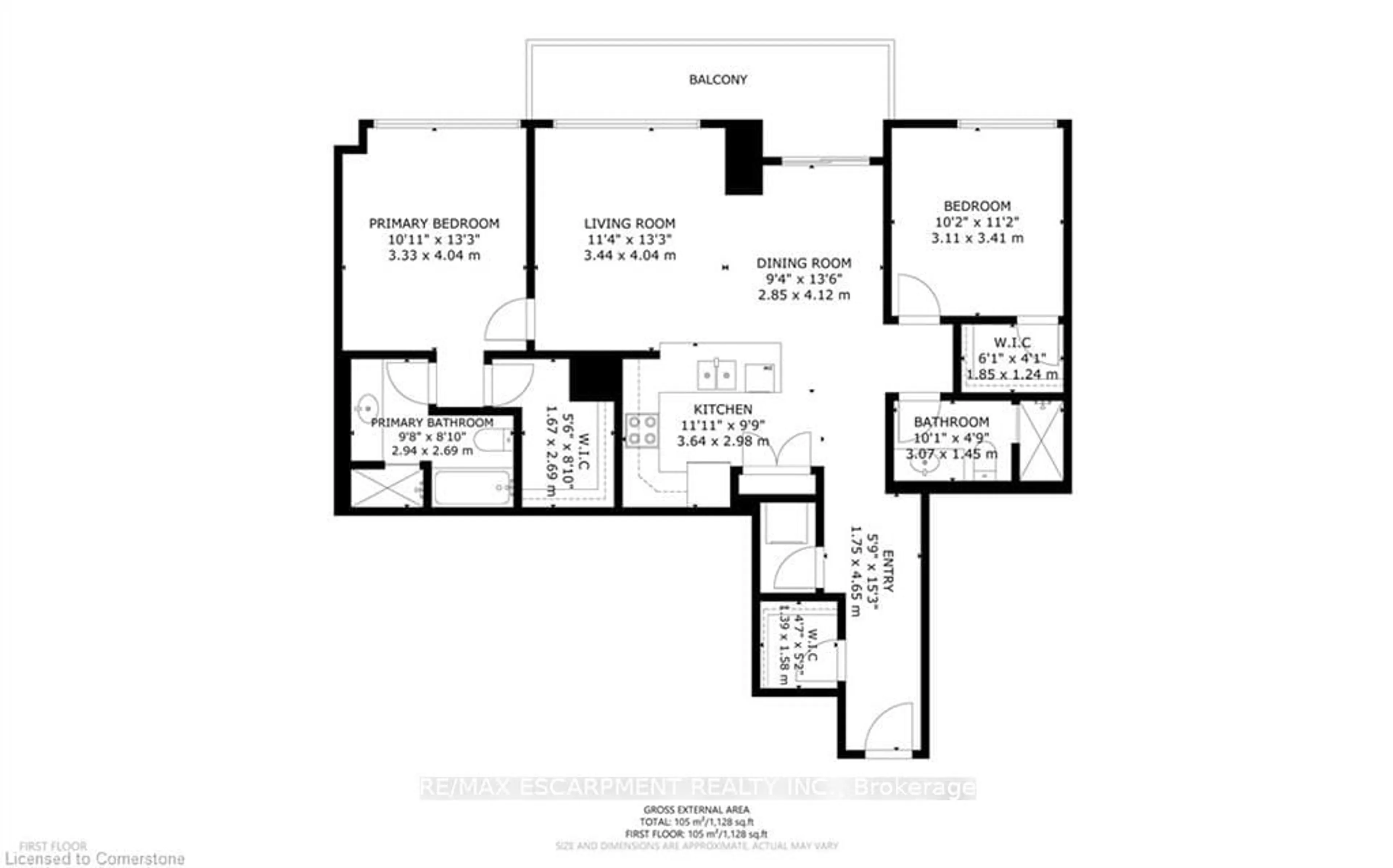 Floor plan for 399 Elizabeth St #608, Burlington Ontario L7R 0A4