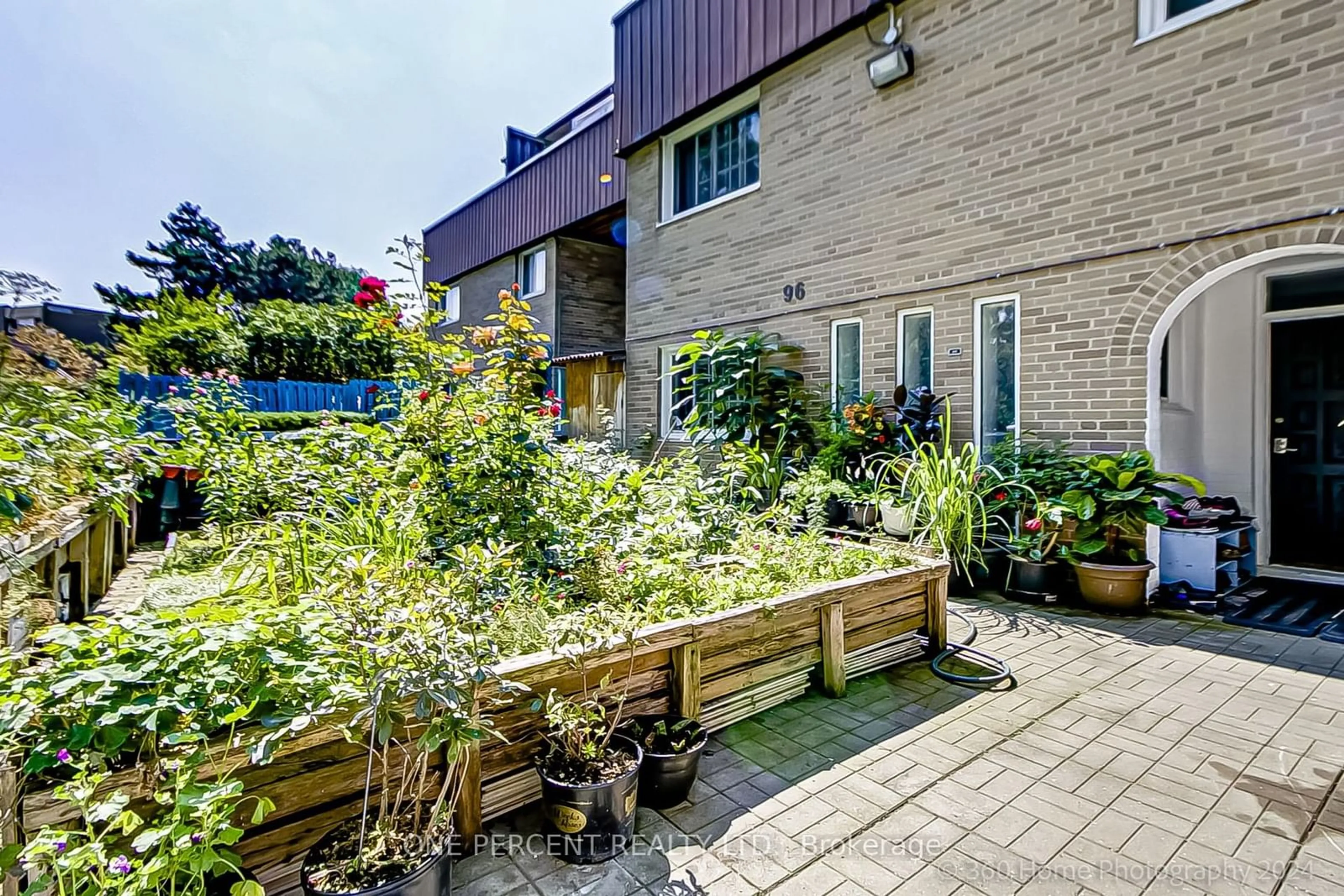 Patio, the fenced backyard for 14 London Green Crt #96, Toronto Ontario M3N 1K2