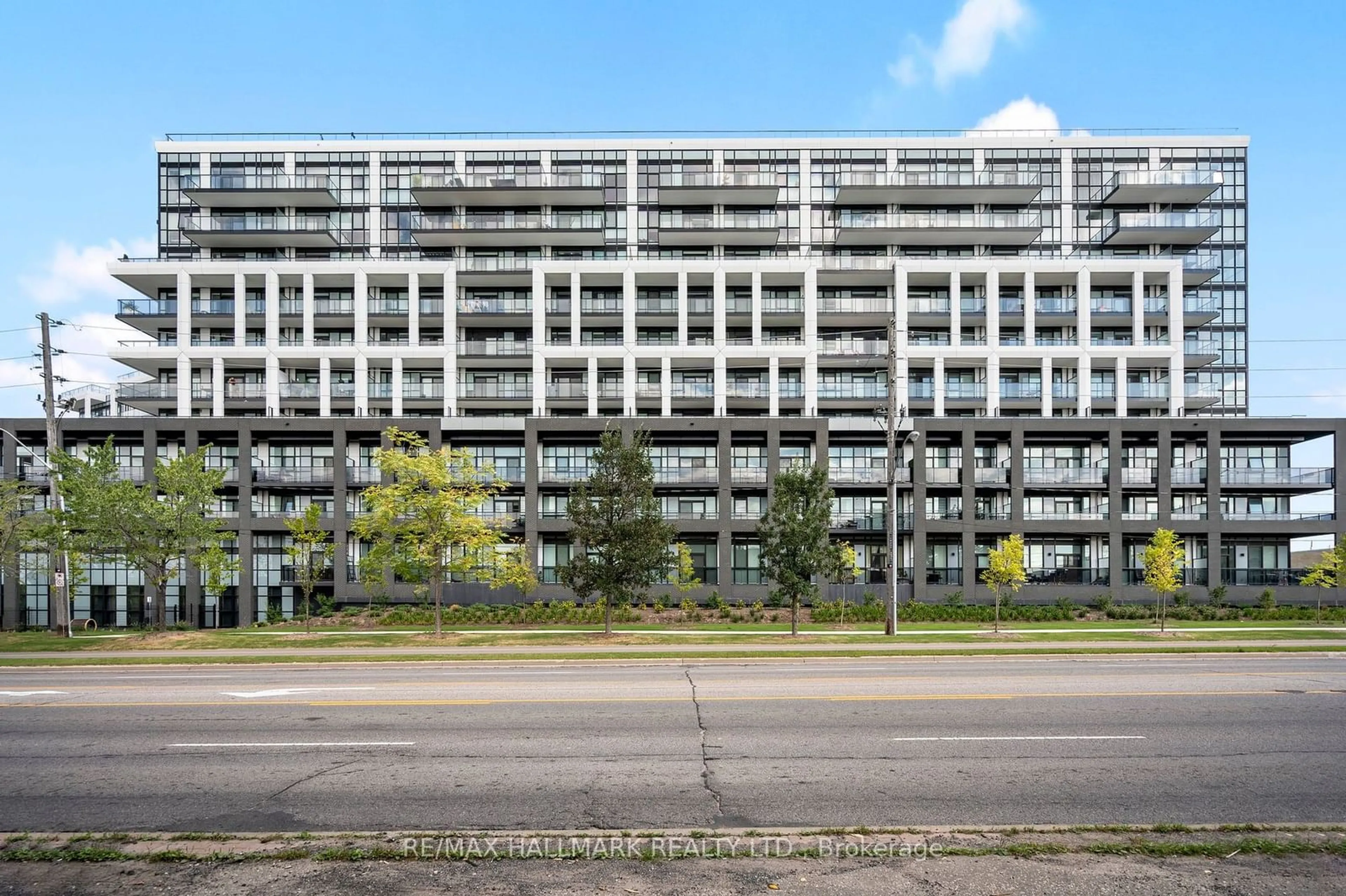 A pic from exterior of the house or condo, the front or back of building for 50 George Butchart Dr #118, Toronto Ontario M3K 0C9