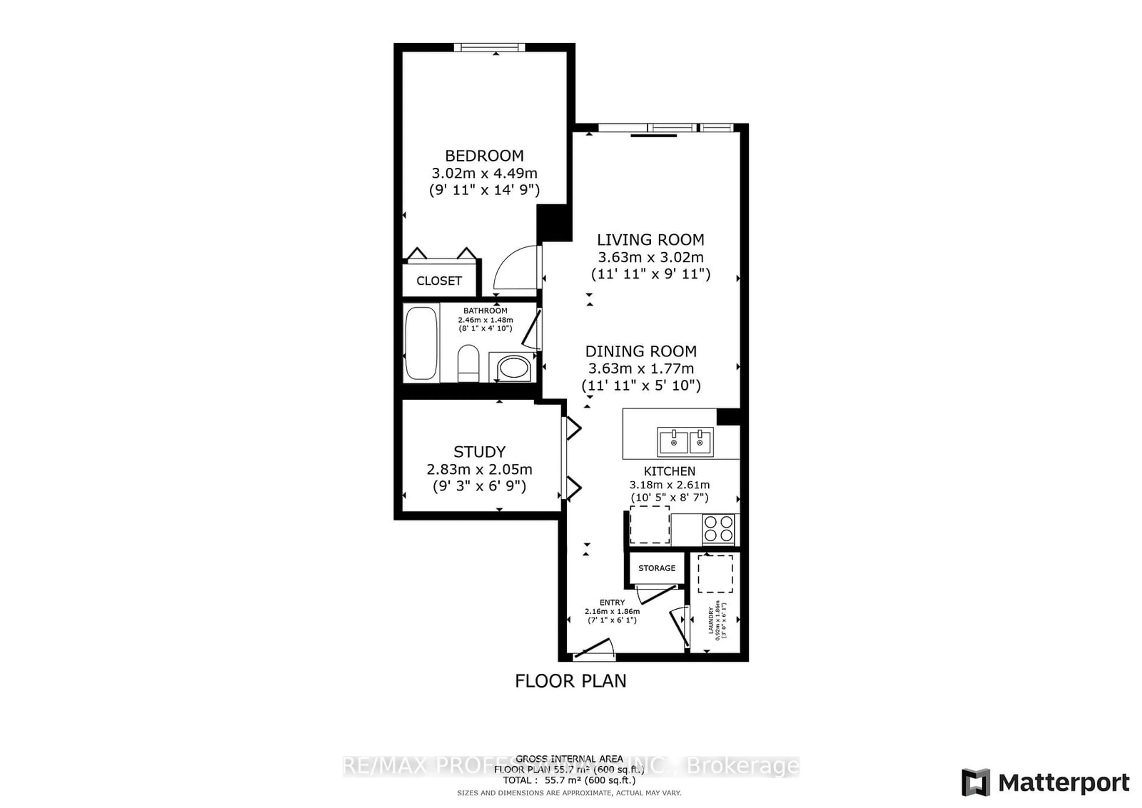 Floor plan for 25 Viking Lane #946, Toronto Ontario M9B 0A1