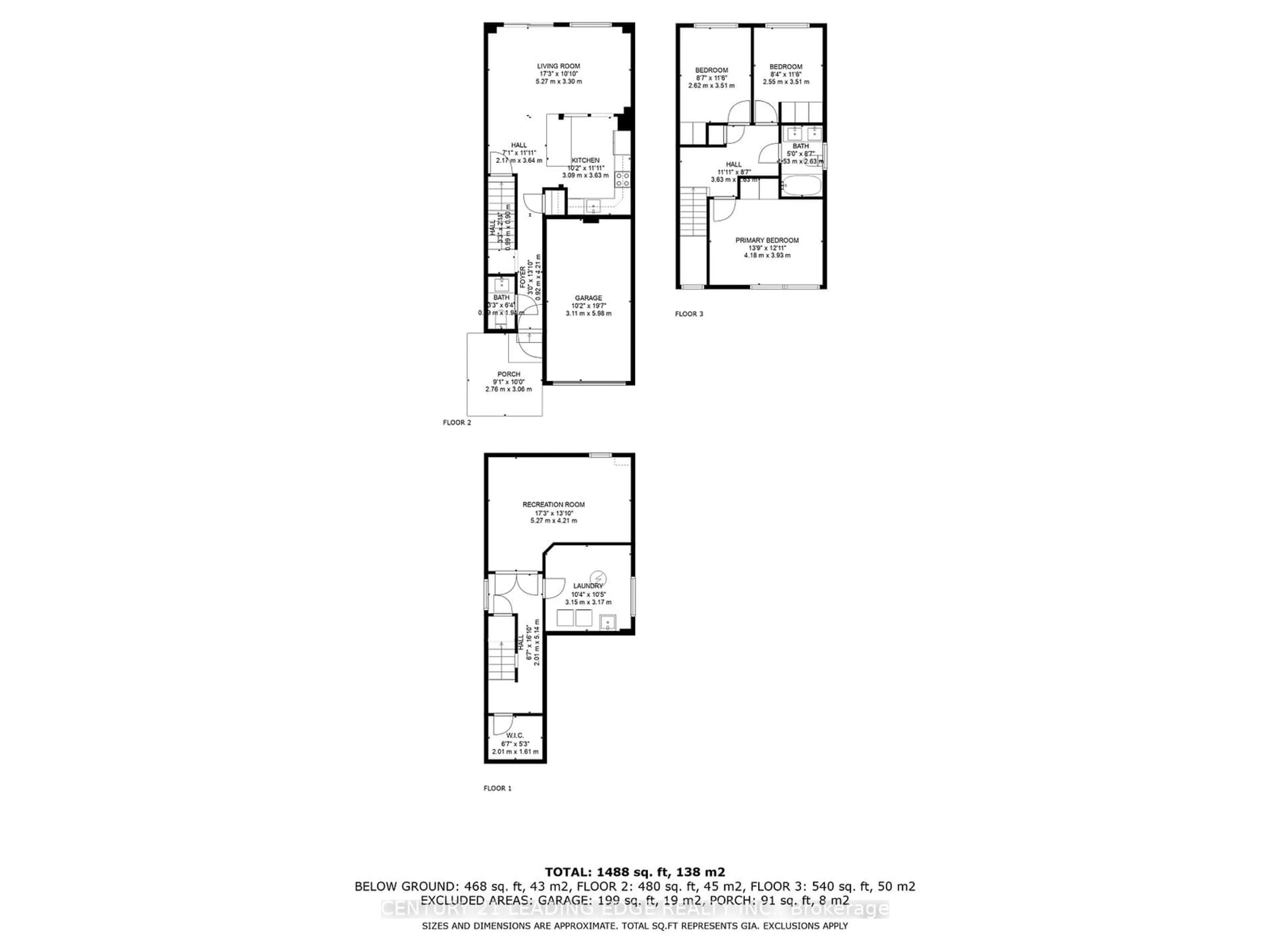 Floor plan for 107 FOSTER Cres, Brampton Ontario L6V 3M8