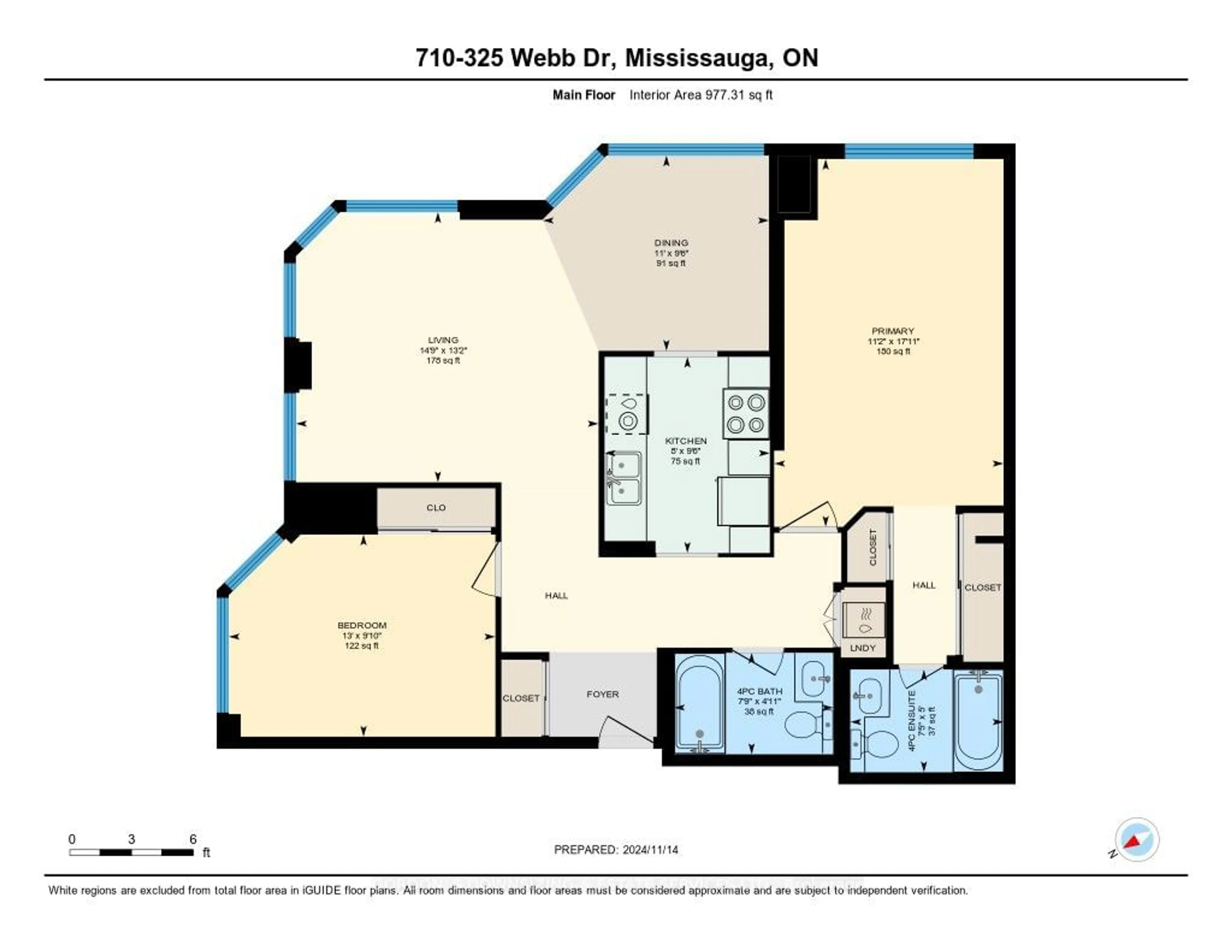 Floor plan for 325 Webb Dr #710, Mississauga Ontario L5B 3Z9