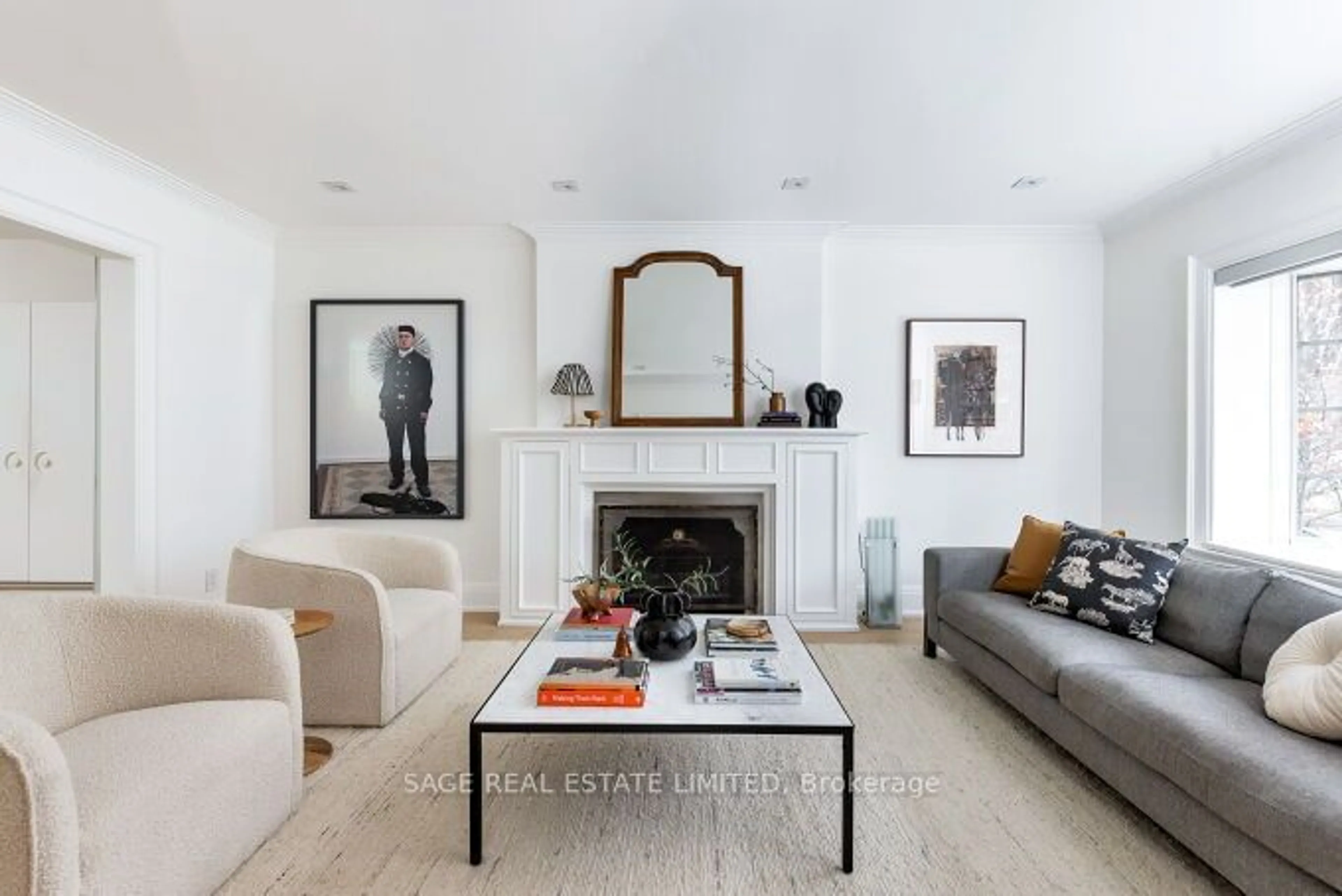 Living room, wood floors for 22 Queen Anne Rd, Toronto Ontario M8X 1S9