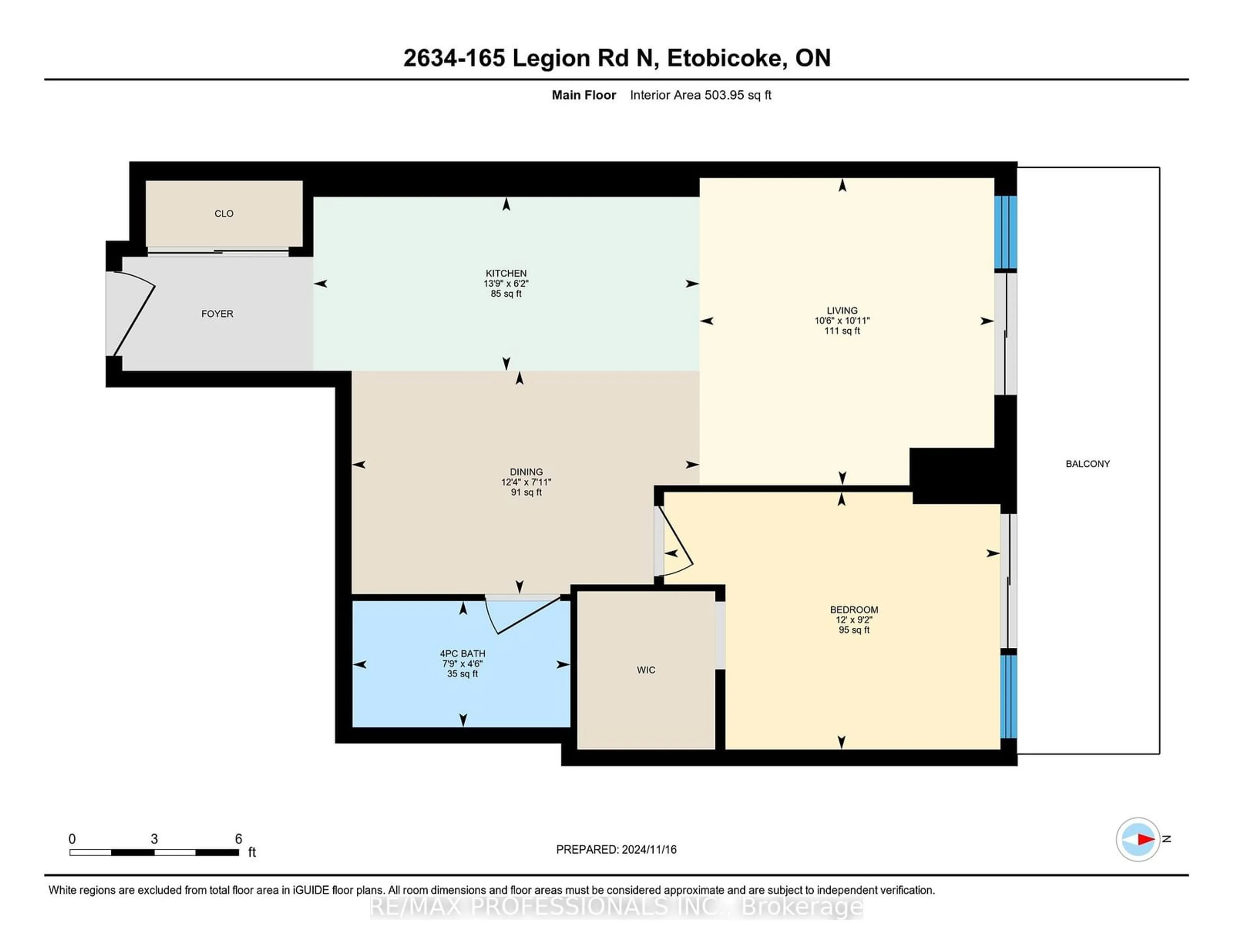 Floor plan for 165 Legion Rd #2634, Toronto Ontario M8Y 0B3