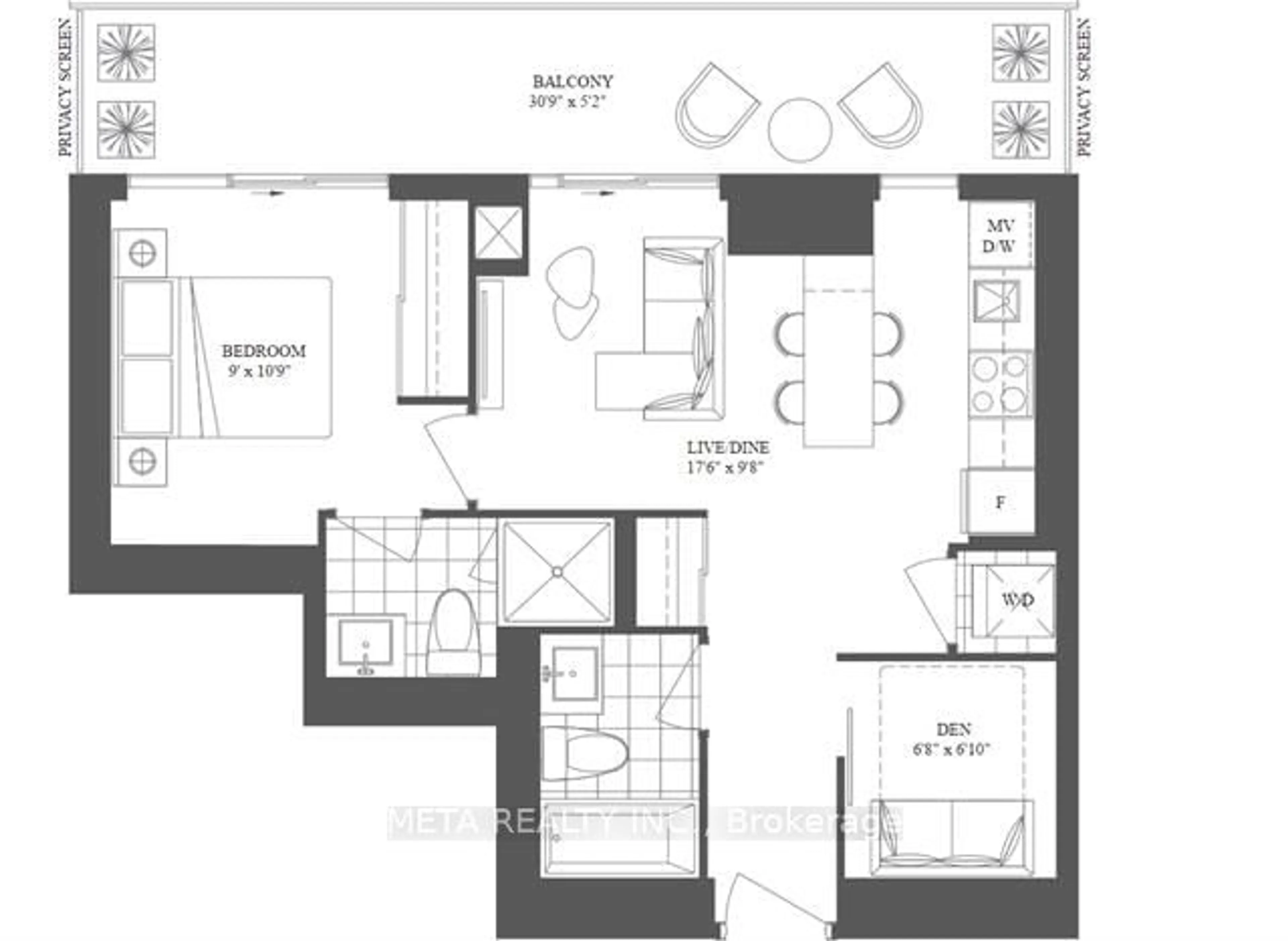 Floor plan for 70 Annie Craig Dr #4403, Toronto Ontario M8V 0G2