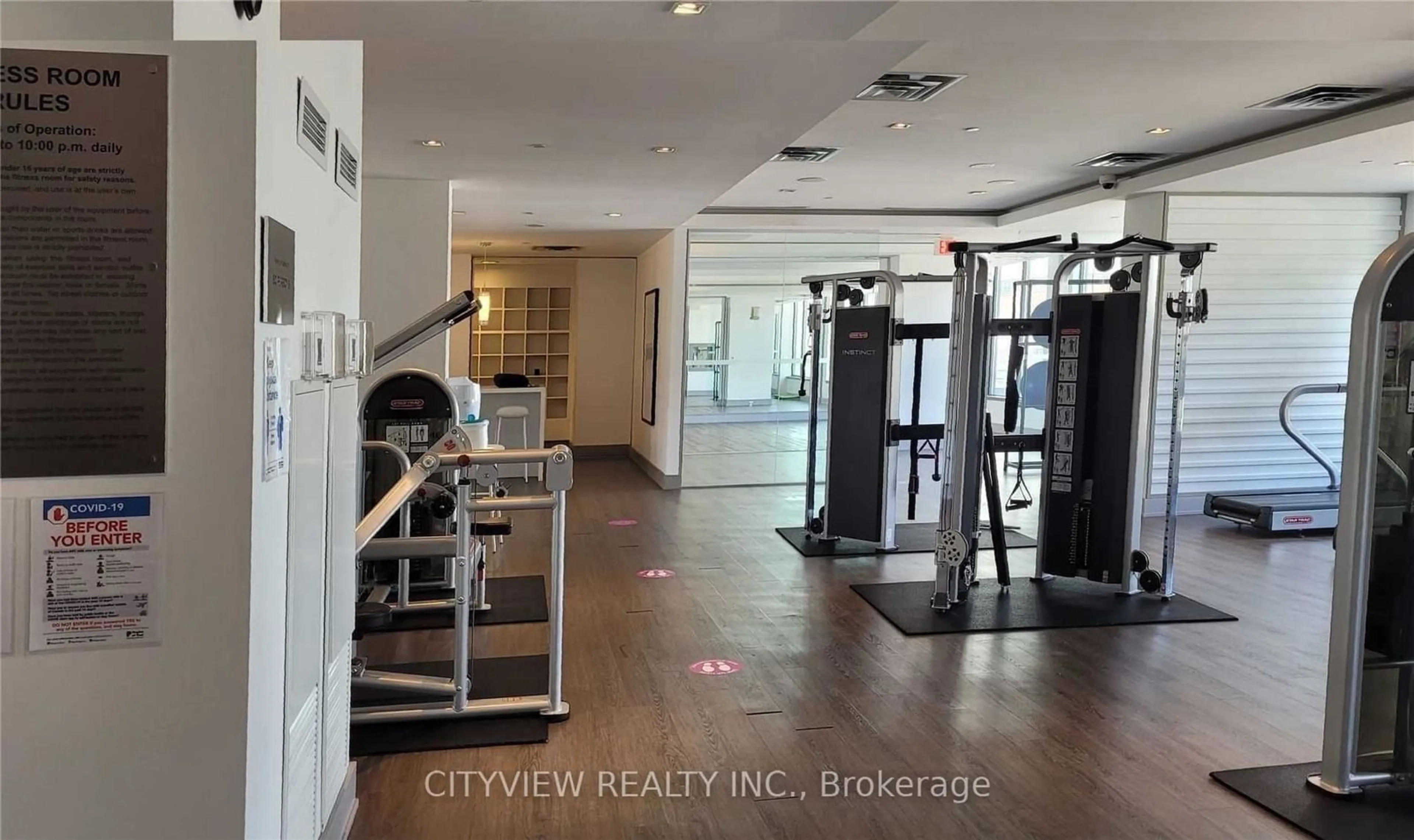 Gym or fitness room, wood floors for 4011 Brickstone Mews #606, Mississauga Ontario L5B 0J7