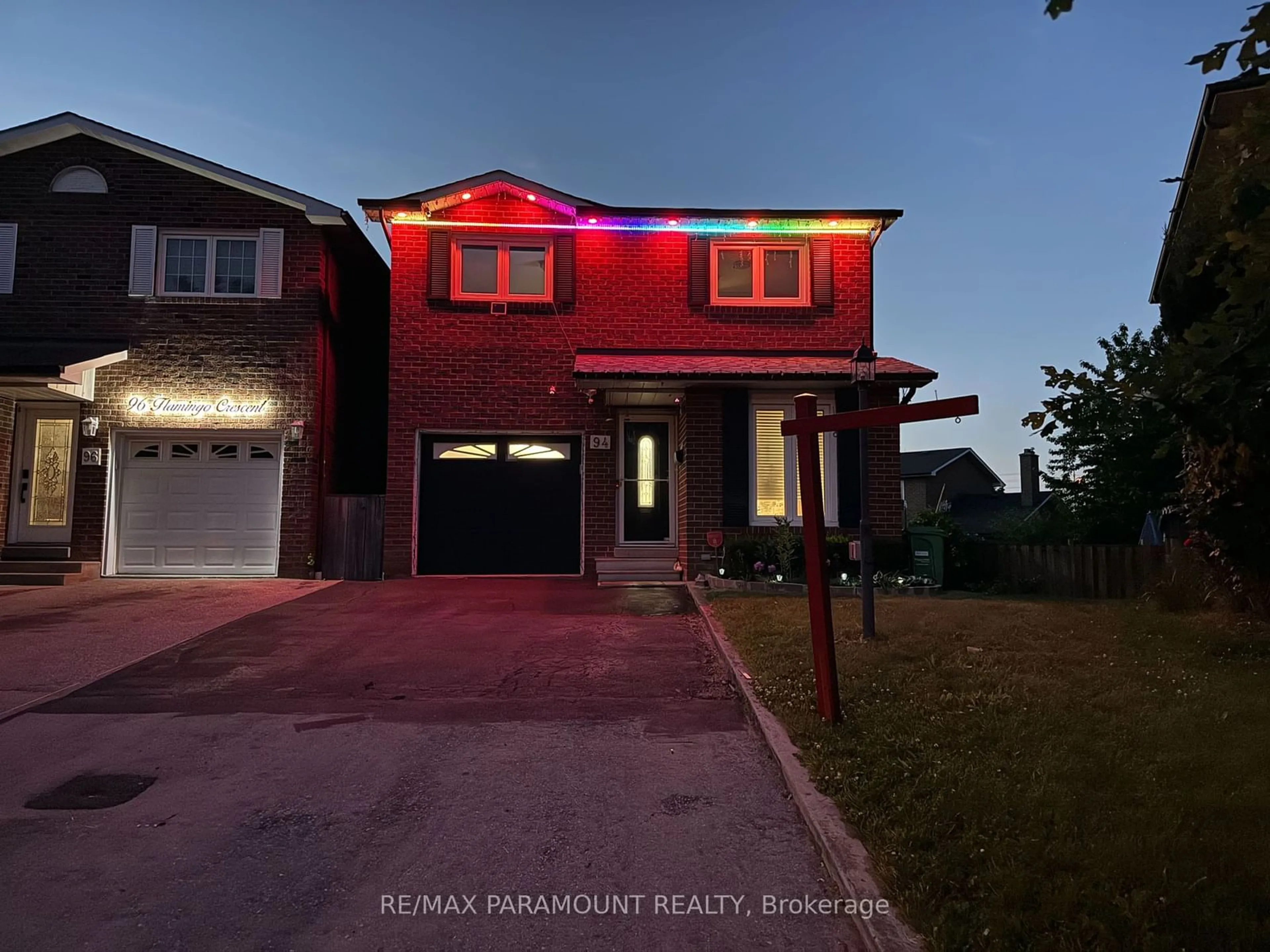 Frontside or backside of a home, the street view for 94 Flamingo Cres, Brampton Ontario L6T 2G7