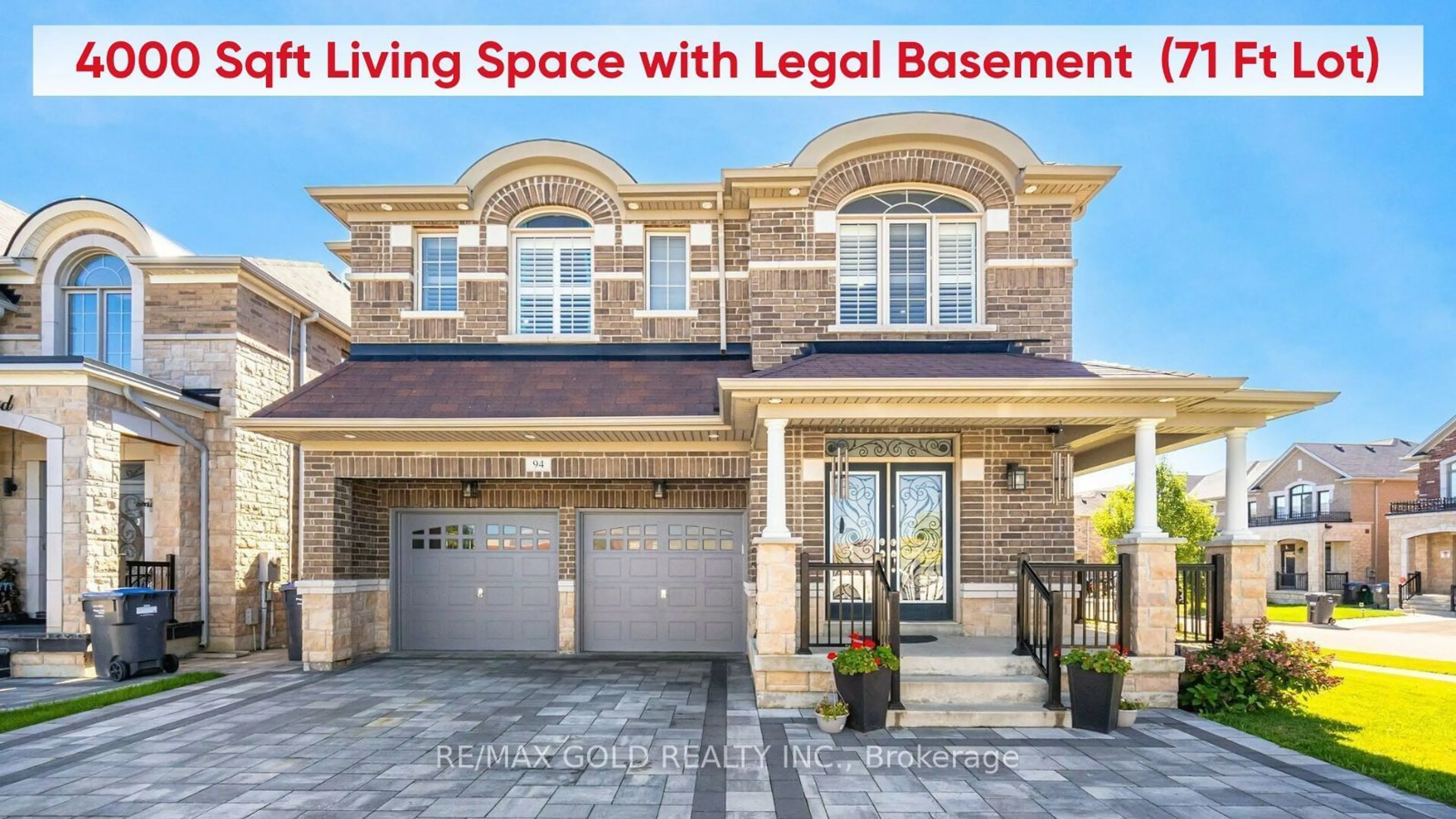 Home with brick exterior material for 94 Zelda Rd, Brampton Ontario L6R 3V4