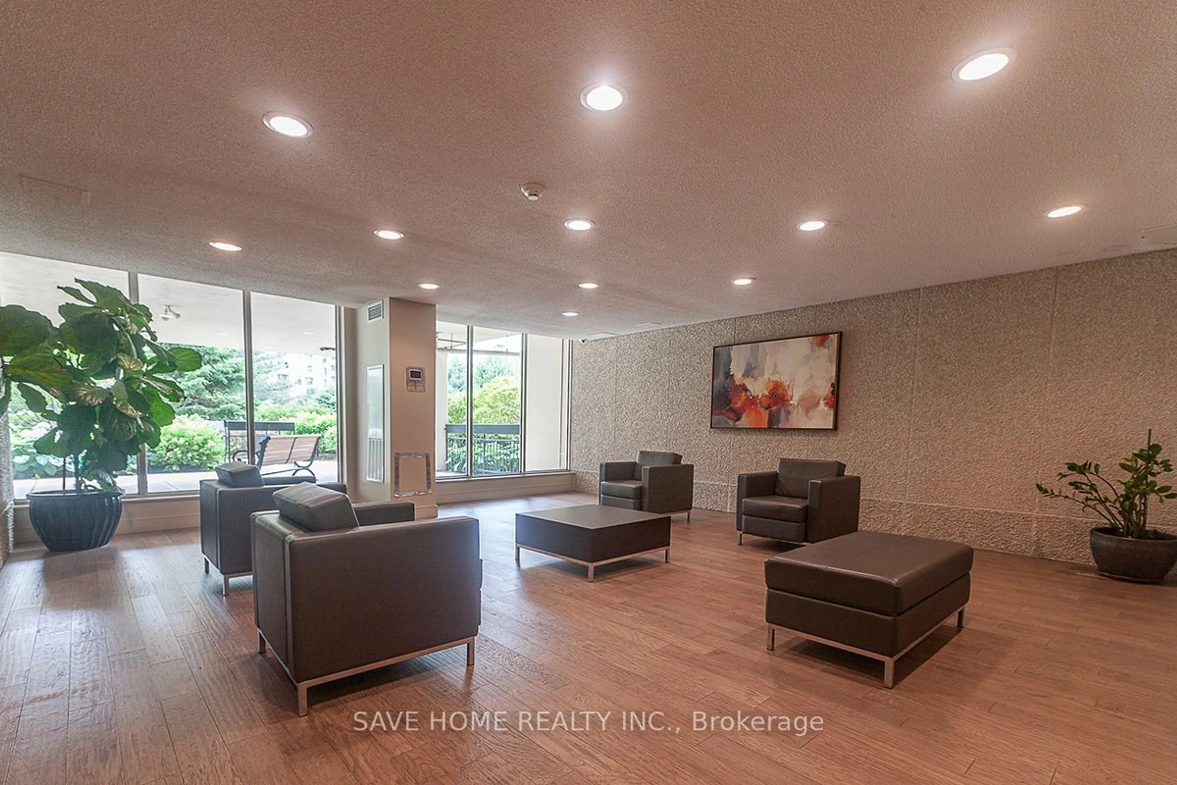 Indoor lobby, wood floors for 299 Mill Rd #2210, Toronto Ontario M9C 4V9