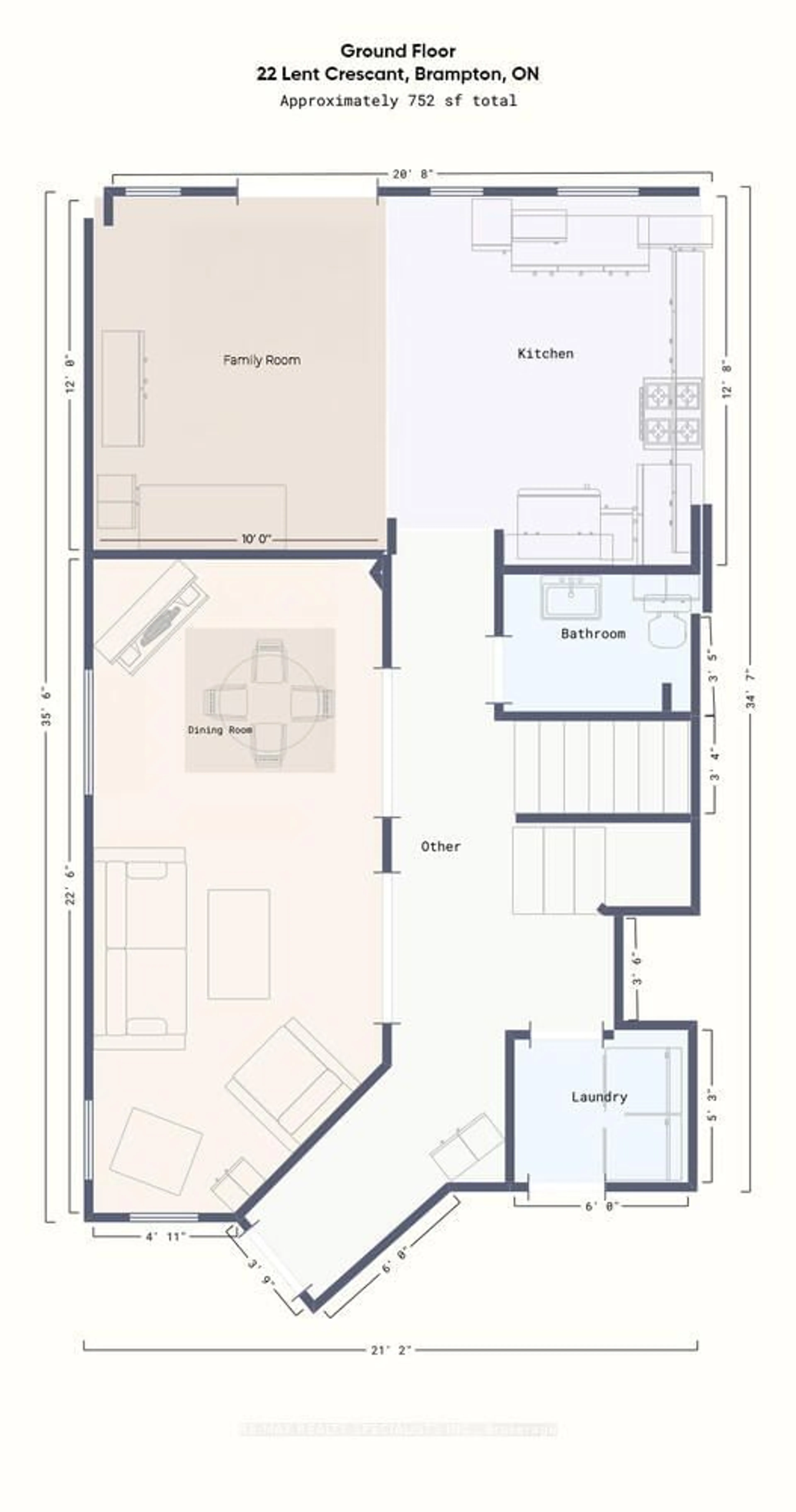 Floor plan for 22 Lent Cres, Brampton Ontario L6Y 5E5