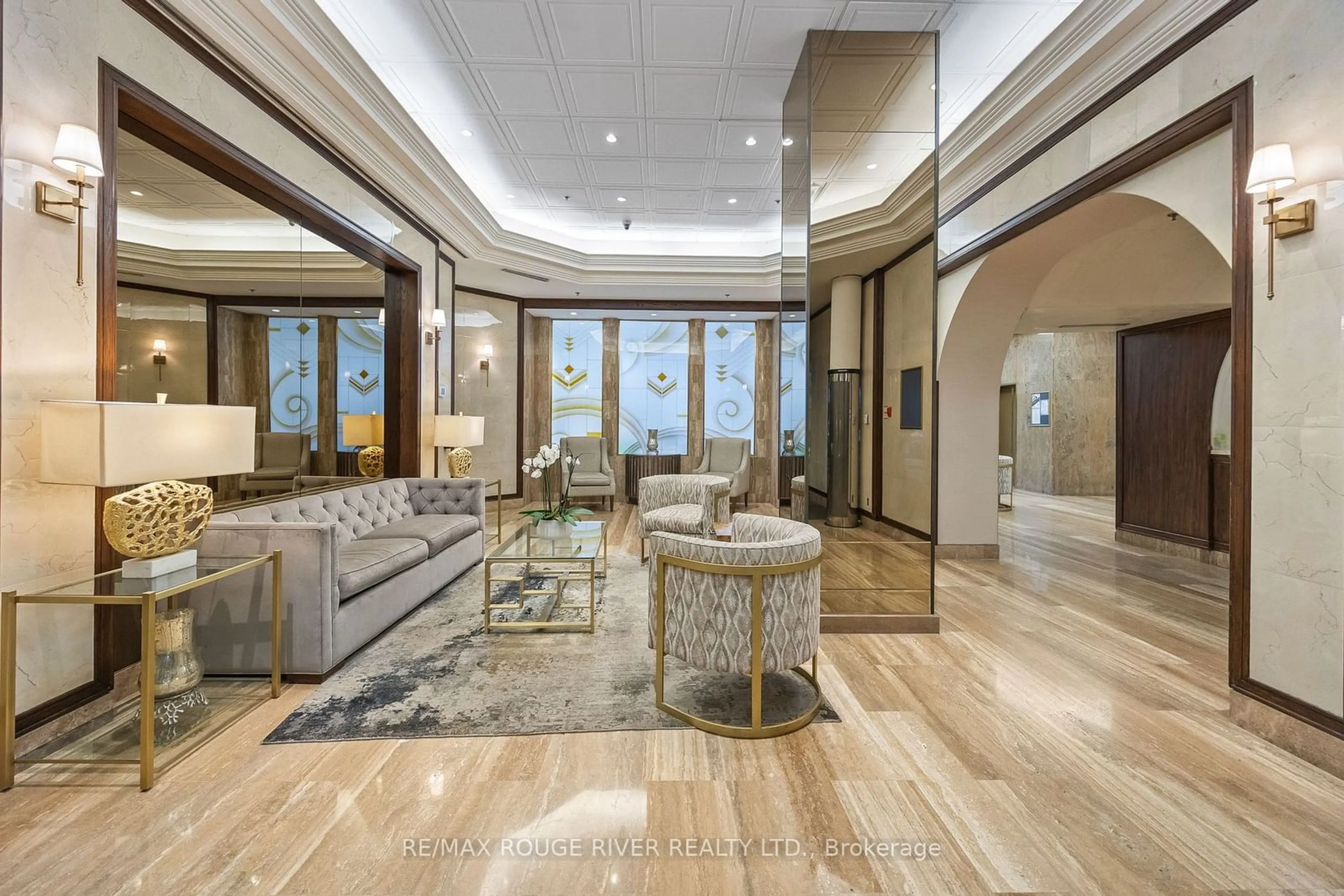 Indoor lobby, wood floors for 2045 Lake Shore Blvd #1504, Toronto Ontario M8V 2Z6