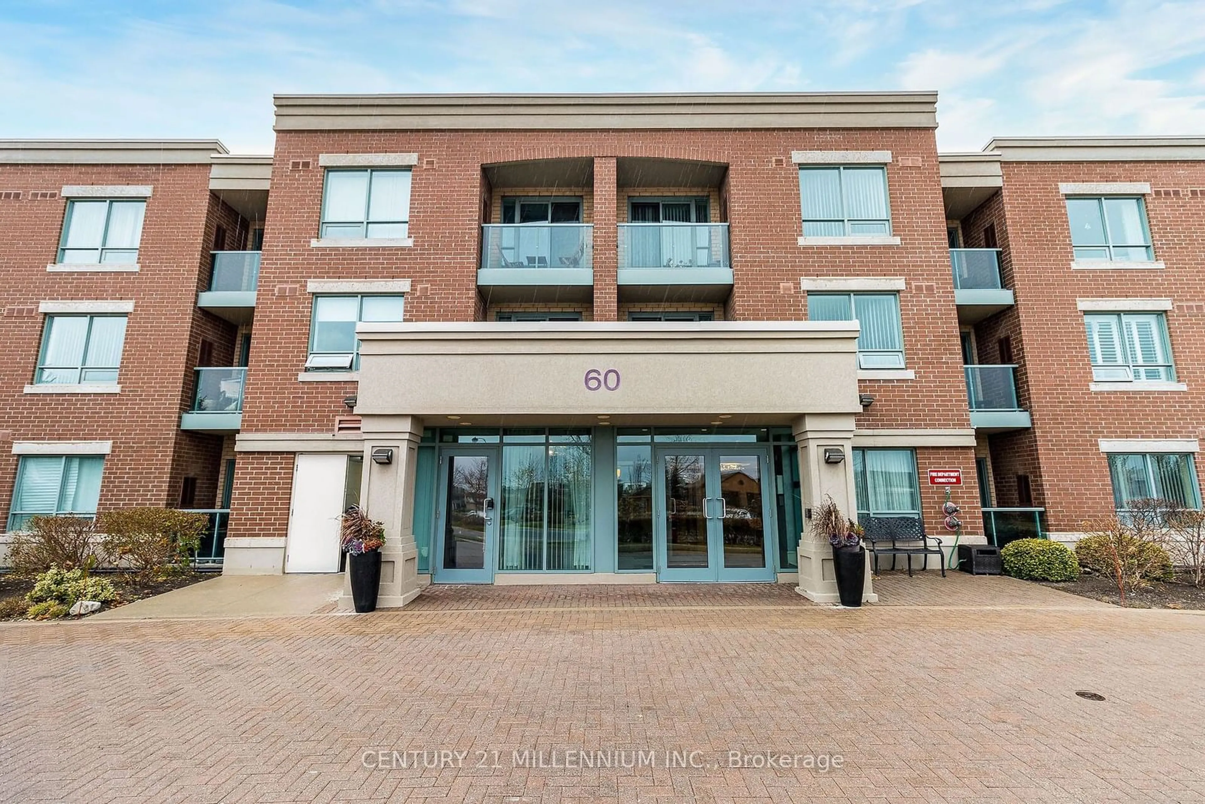 A pic from exterior of the house or condo, the front or back of building for 60 Via Rosedale Way #217, Brampton Ontario L6R 3X6