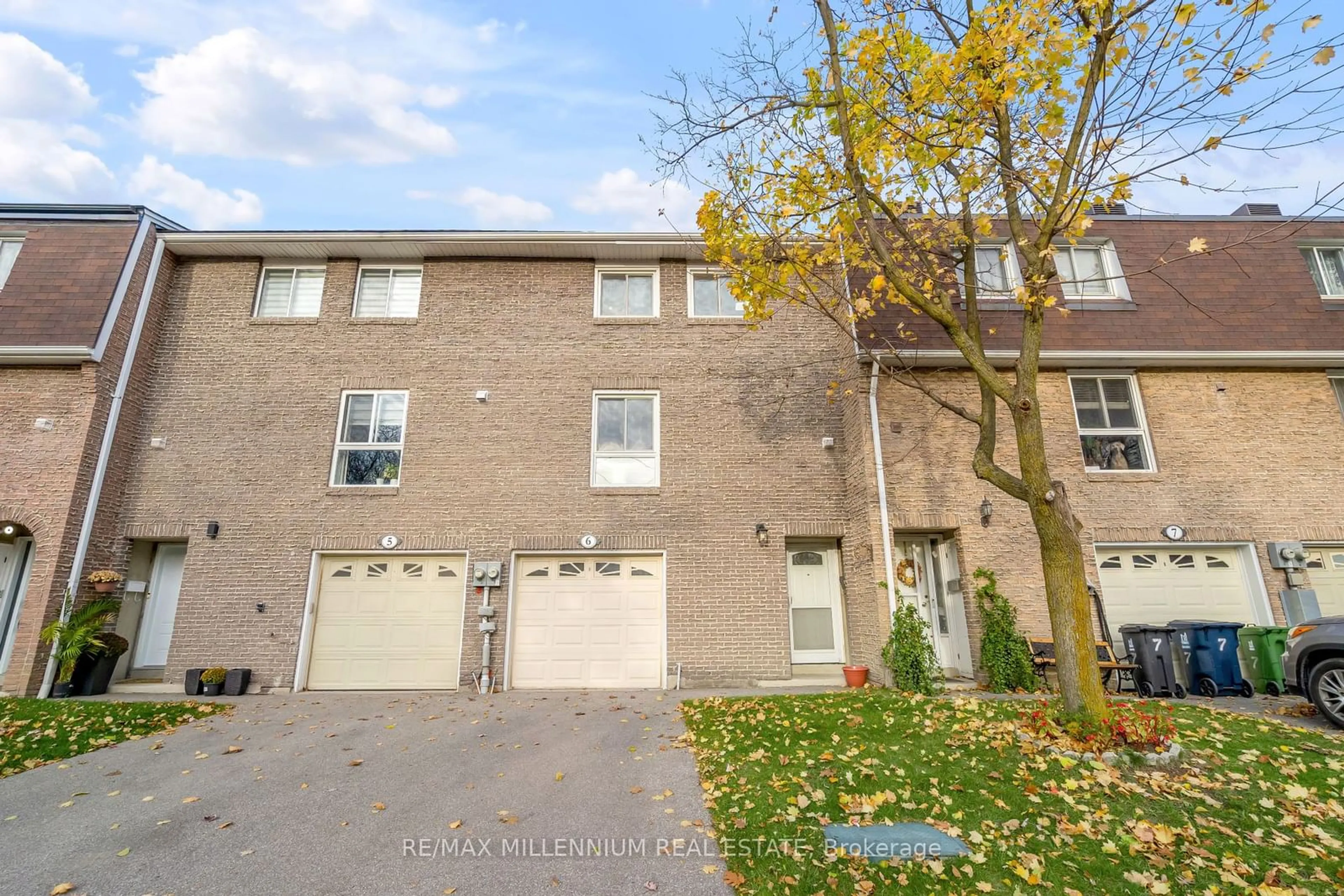 A pic from exterior of the house or condo, the street view for 431 Mill Rd #6, Toronto Ontario M9C 1Z2