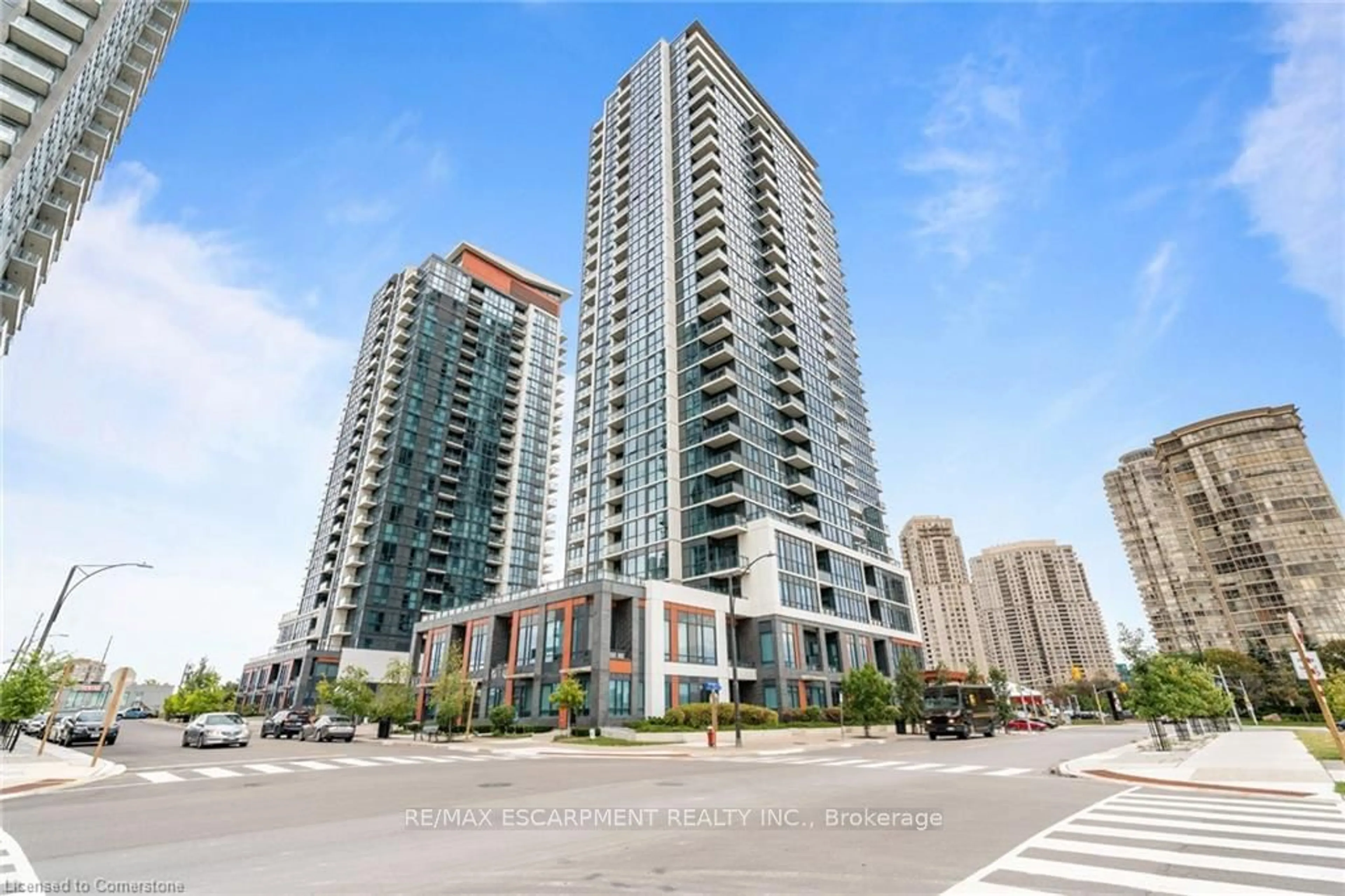 A pic from exterior of the house or condo, the view of city buildings for 75 Eglinton Ave #2307, Mississauga Ontario L5R 0E5