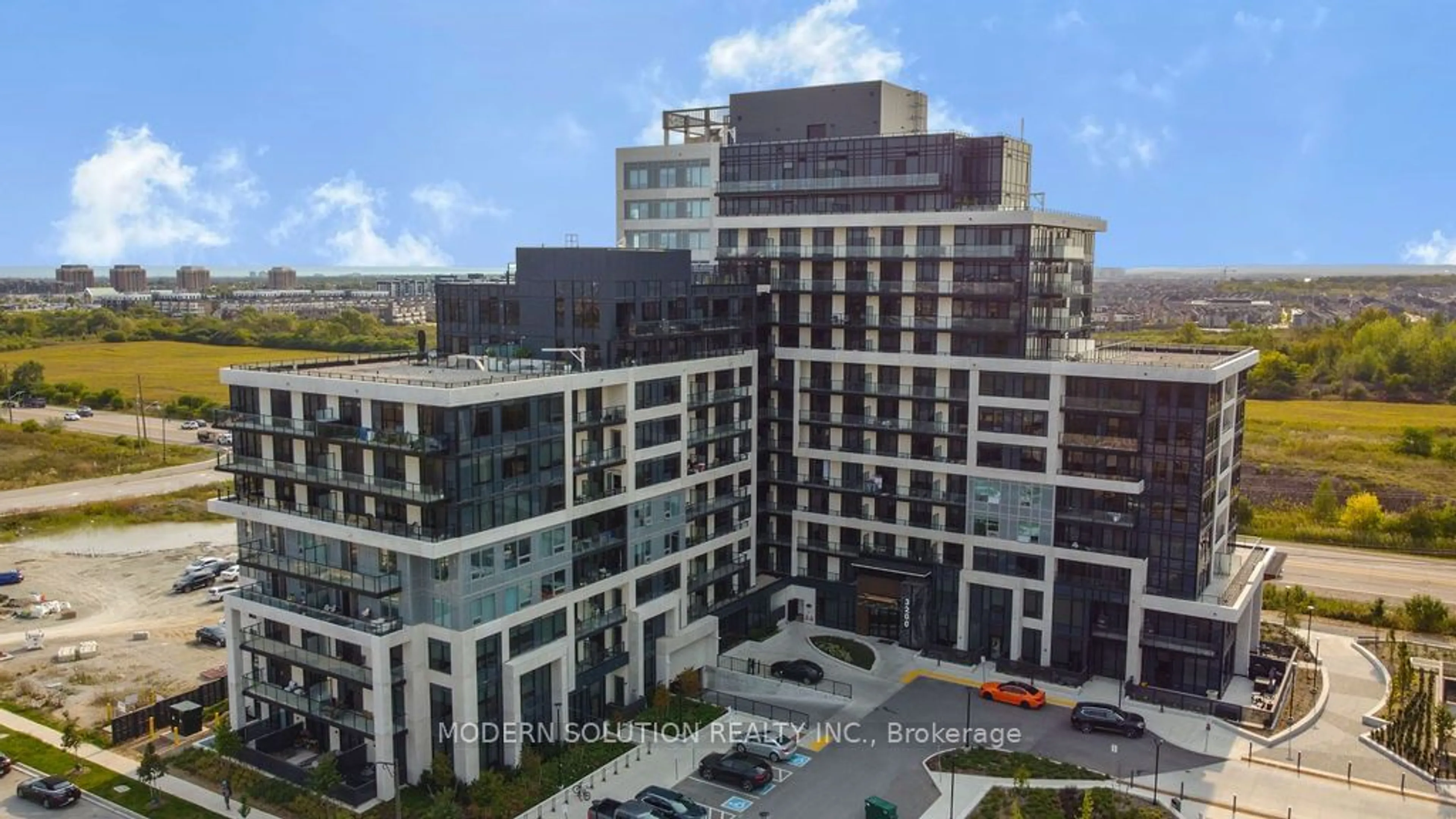 A pic from exterior of the house or condo, the view of city buildings for 3200 William Coltson Ave #426, Oakville Ontario L6H 7W6