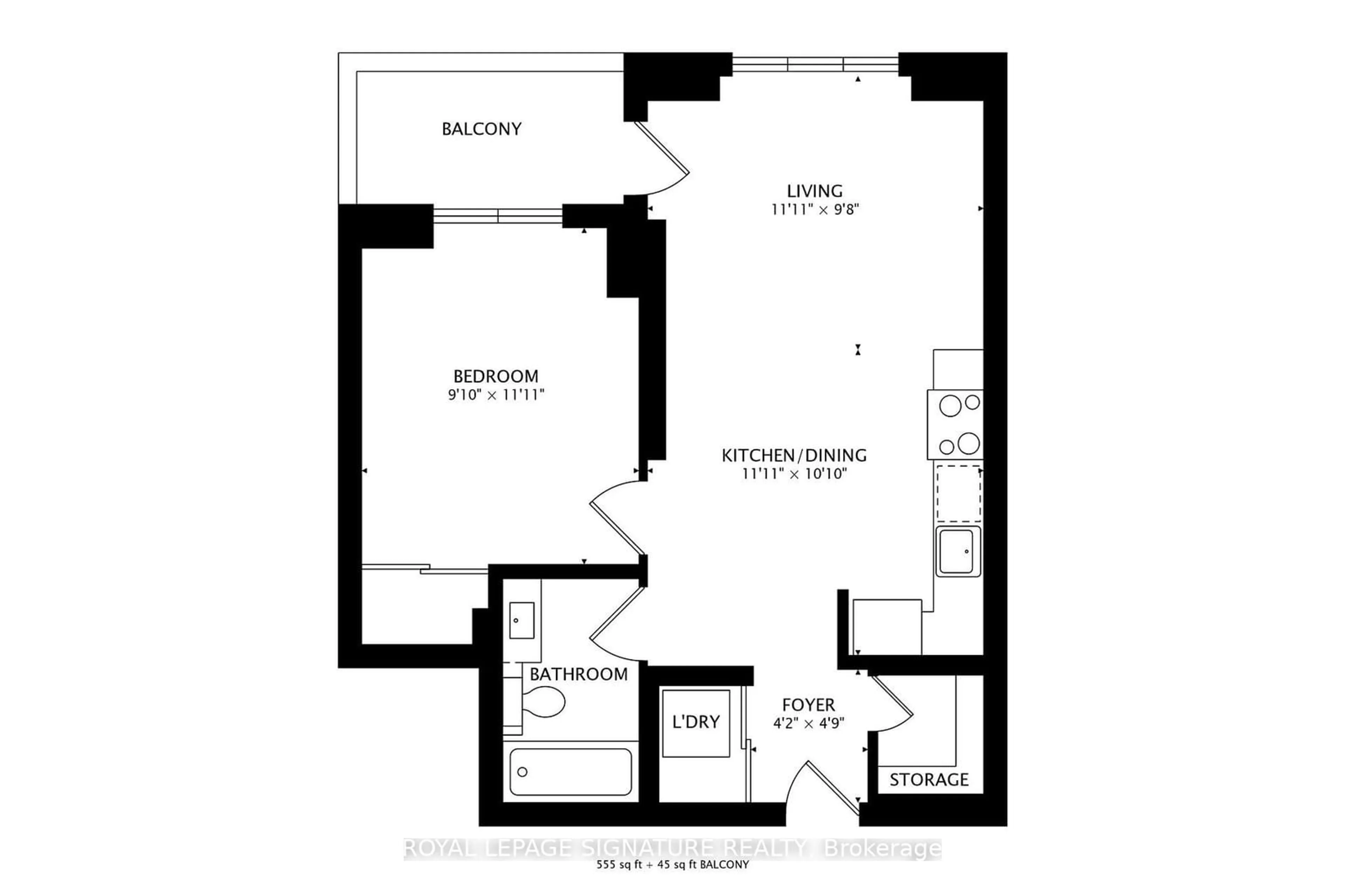 Floor plan for 1060 Sheppard Ave #306, Toronto Ontario M3J 0G7