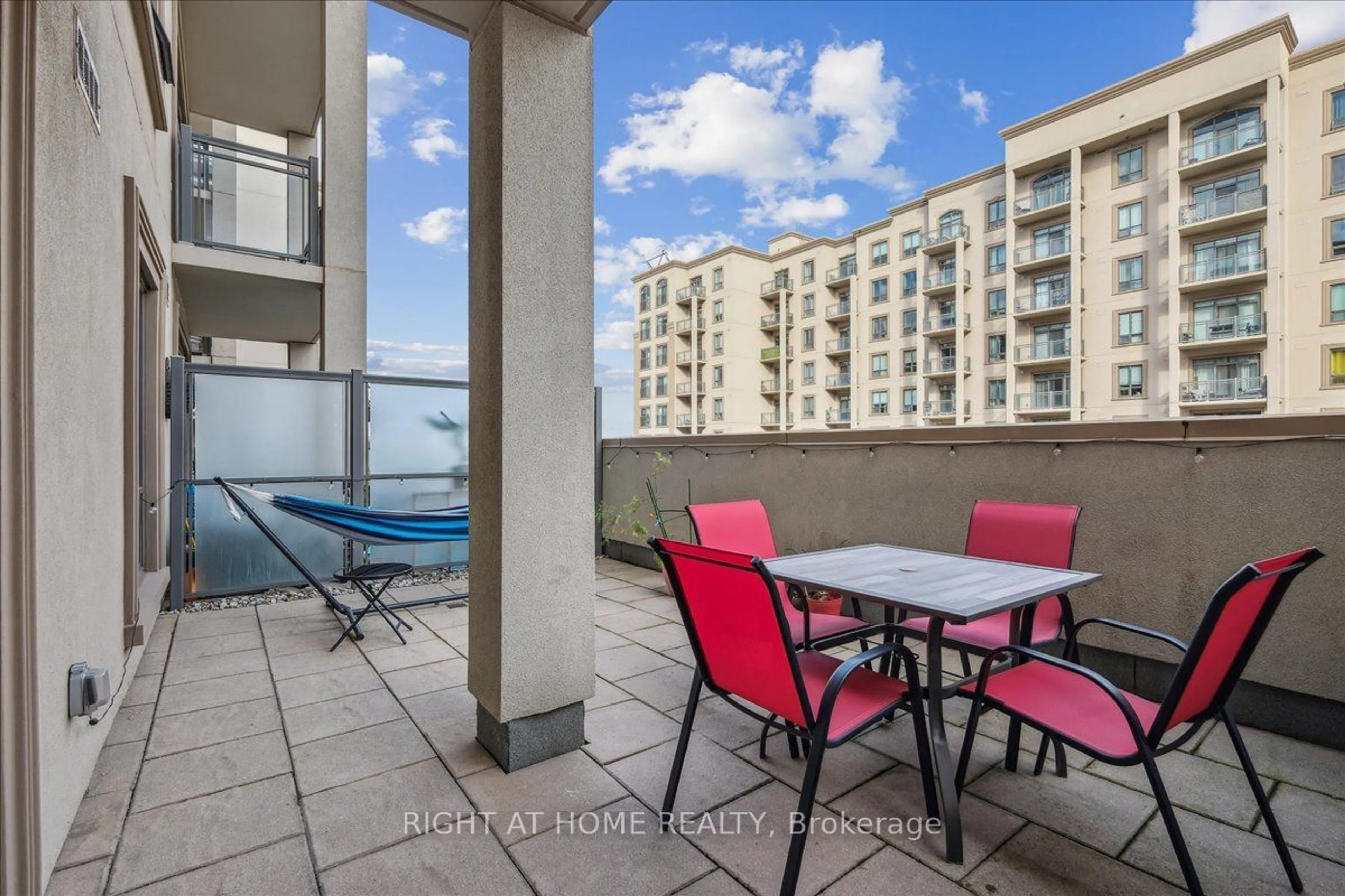 Balcony in the apartment, the fenced backyard for 2490 Old Bronte Rd #301, Oakville Ontario L6M 0Y5