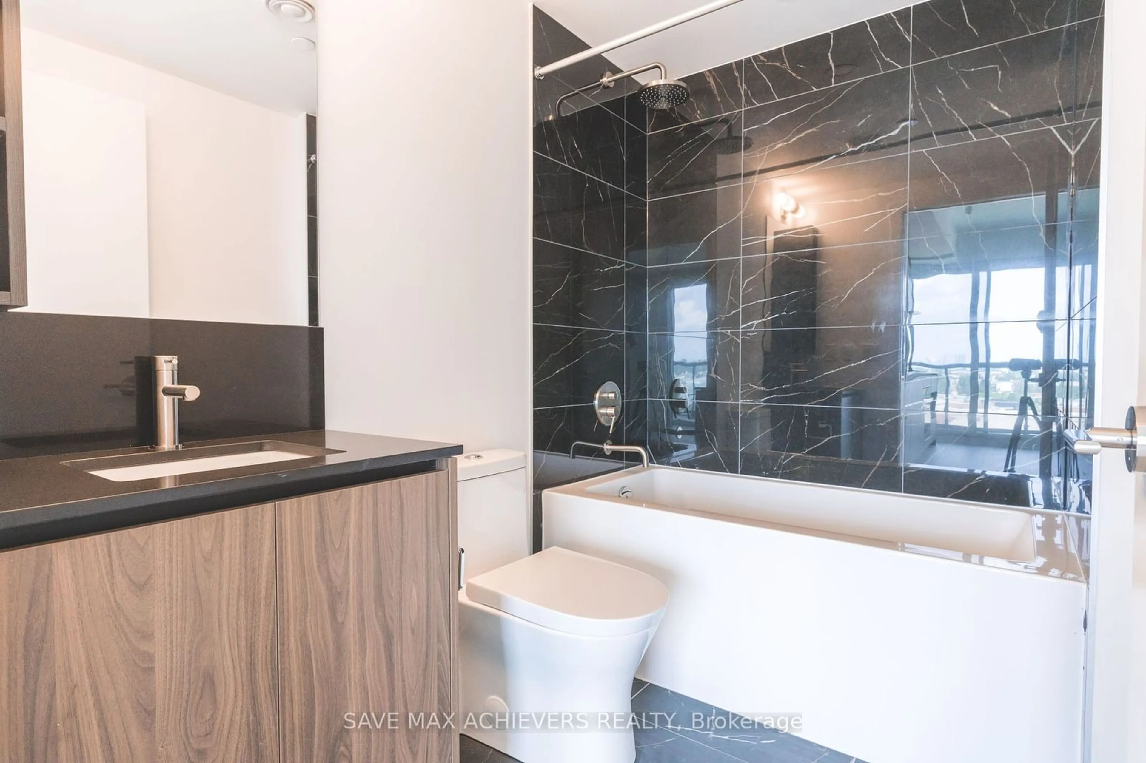 Contemporary bathroom, ceramic floors for 1100 Sheppard Ave #828, Toronto Ontario M9L 2R7