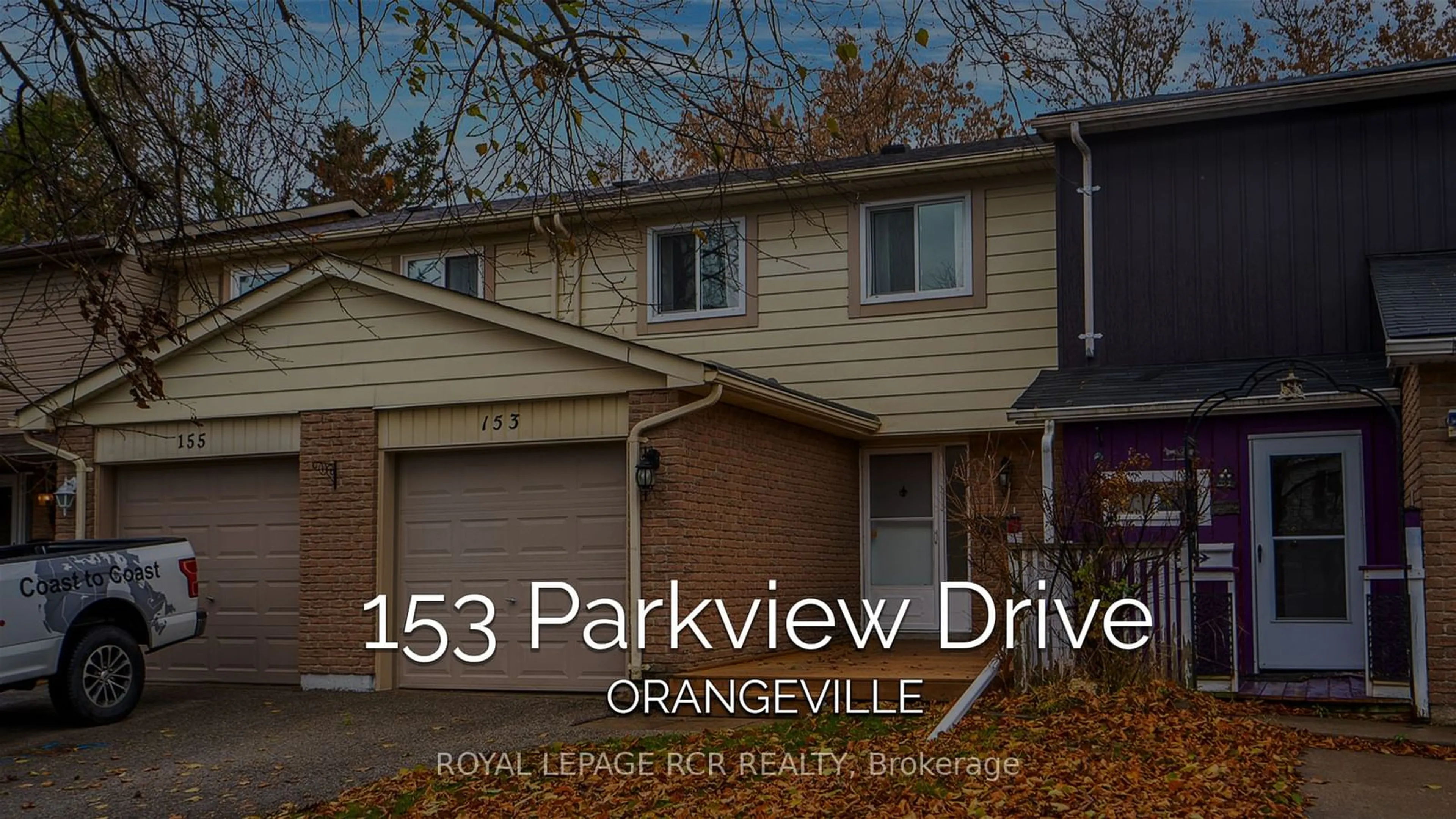 A pic from exterior of the house or condo, the street view for 153 Parkview Dr, Orangeville Ontario L9W 3E1