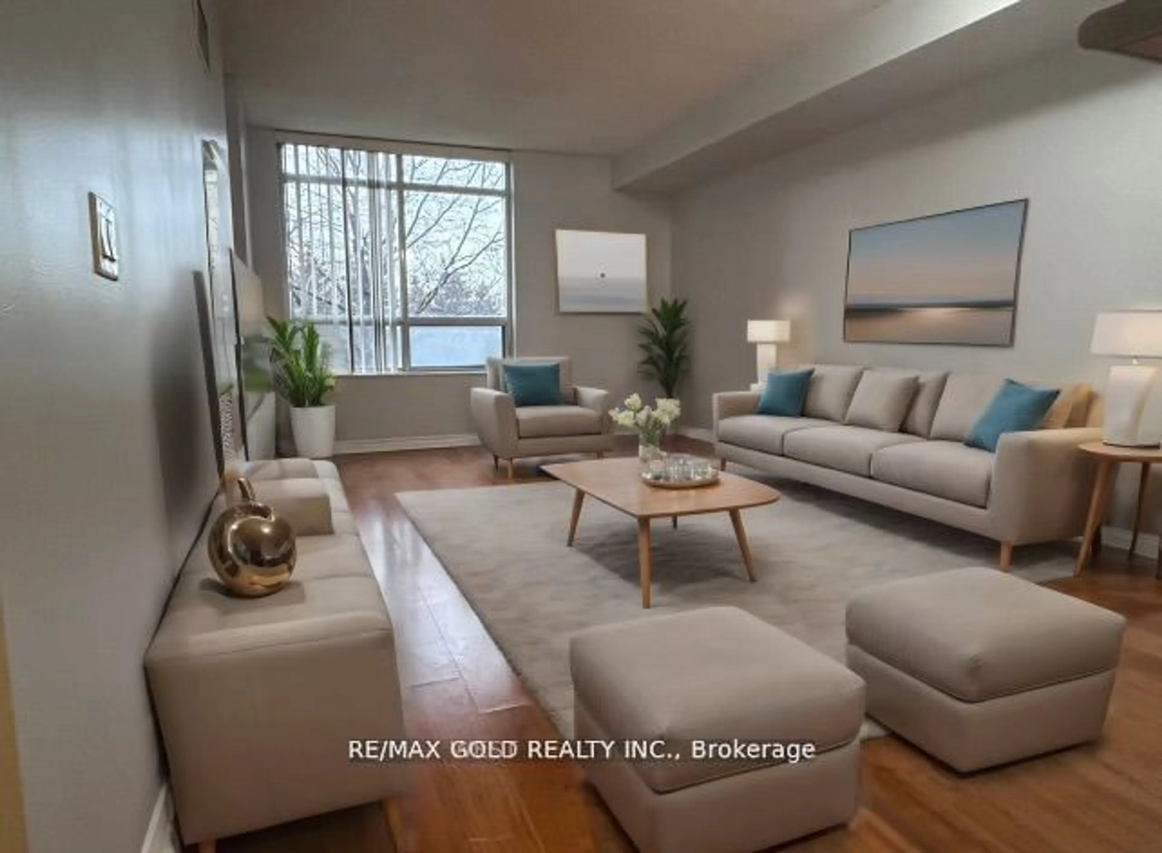 Living room, wood floors for 710 Humberwood Blvd #208, Toronto Ontario M9W 6S4