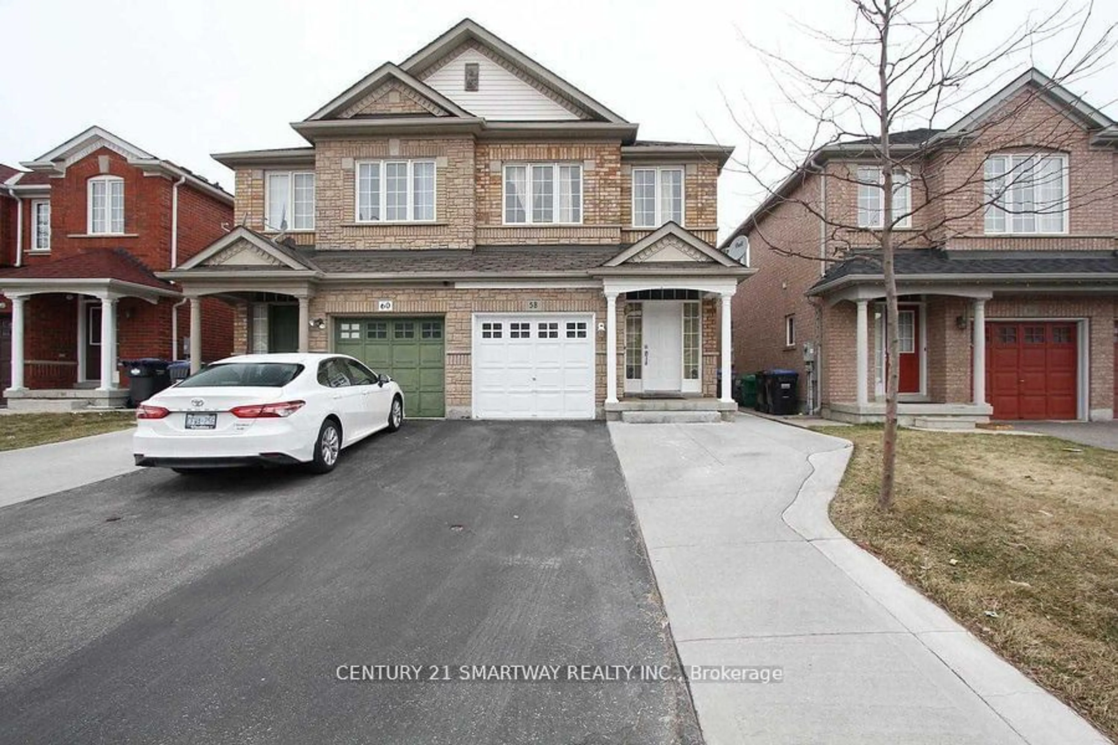 A pic from exterior of the house or condo, the street view for 58 Feather Reed Way, Brampton Ontario L6R 2Z9