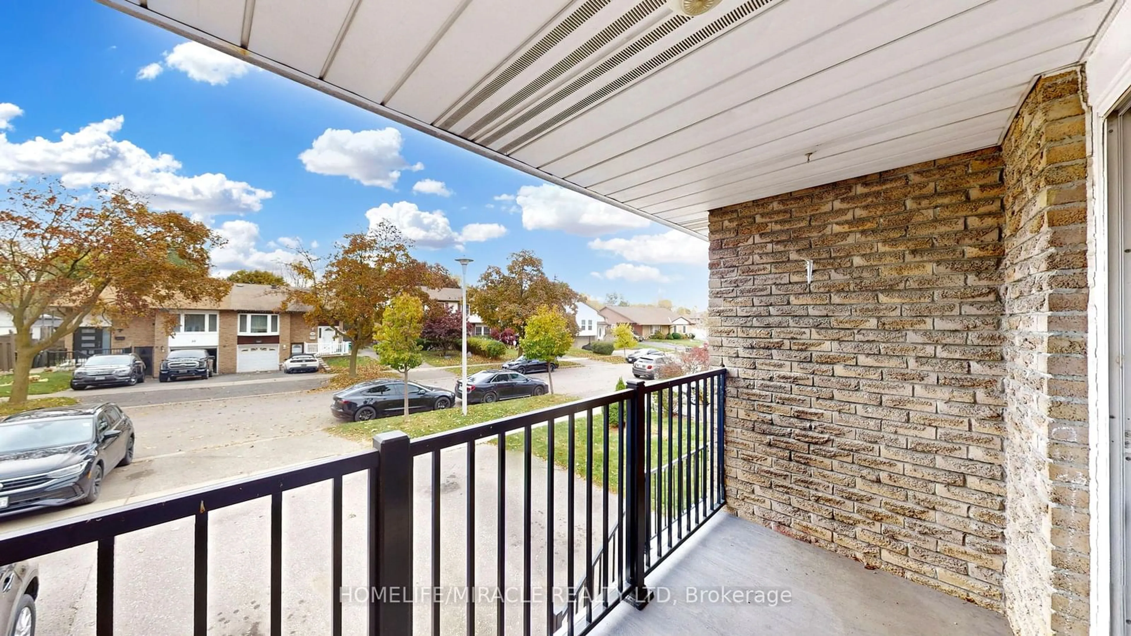 Patio, the fenced backyard for 22 Nancy McCredie Dr, Brampton Ontario L6X 2N5