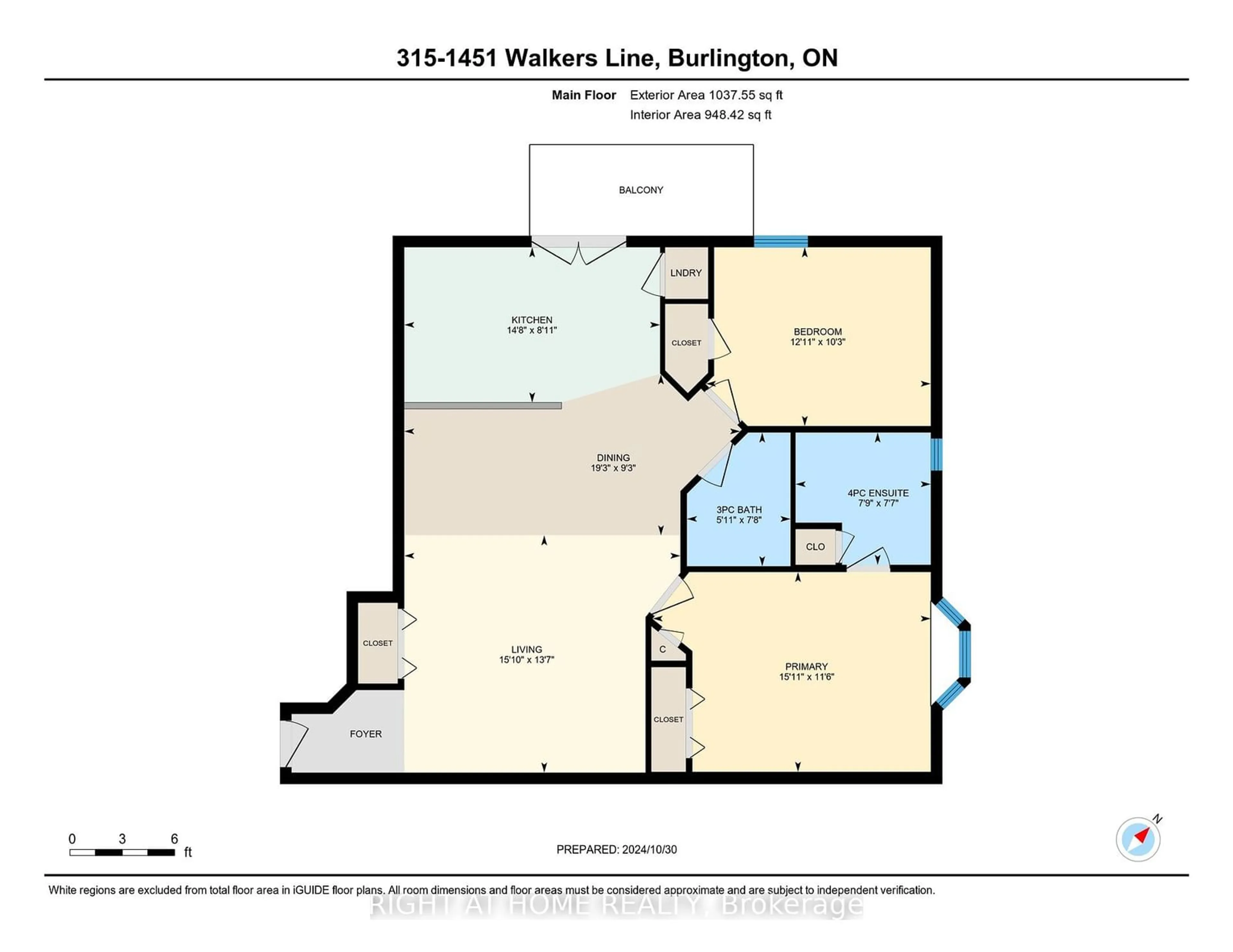 Floor plan for 1451 Walker's Line #315, Burlington Ontario L7M 4P1