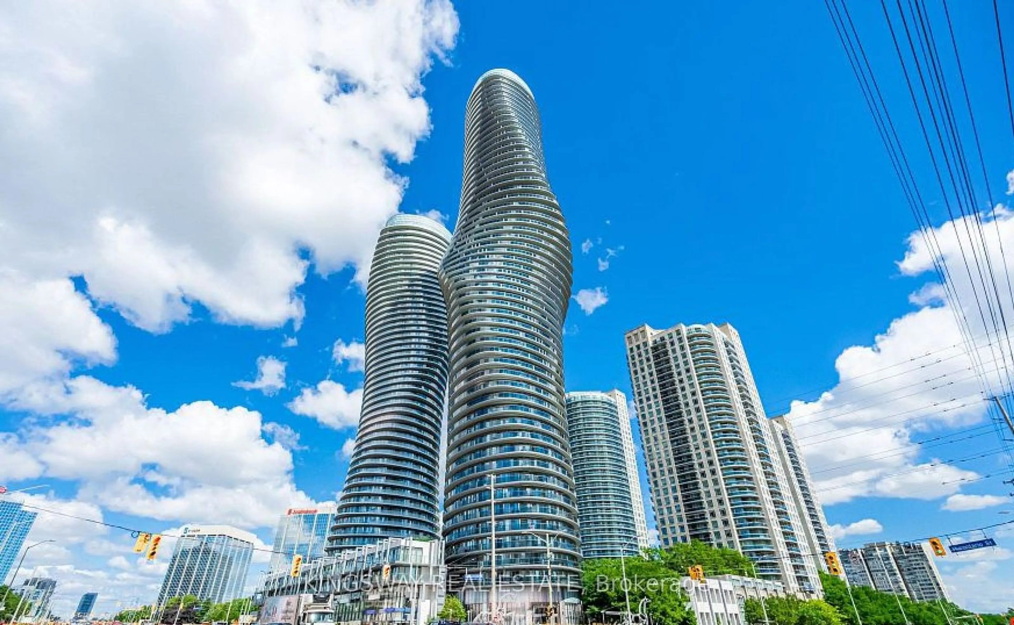 A pic from exterior of the house or condo, the view of city buildings for 60 Absolute Ave #4004, Mississauga Ontario L4Z 0A9