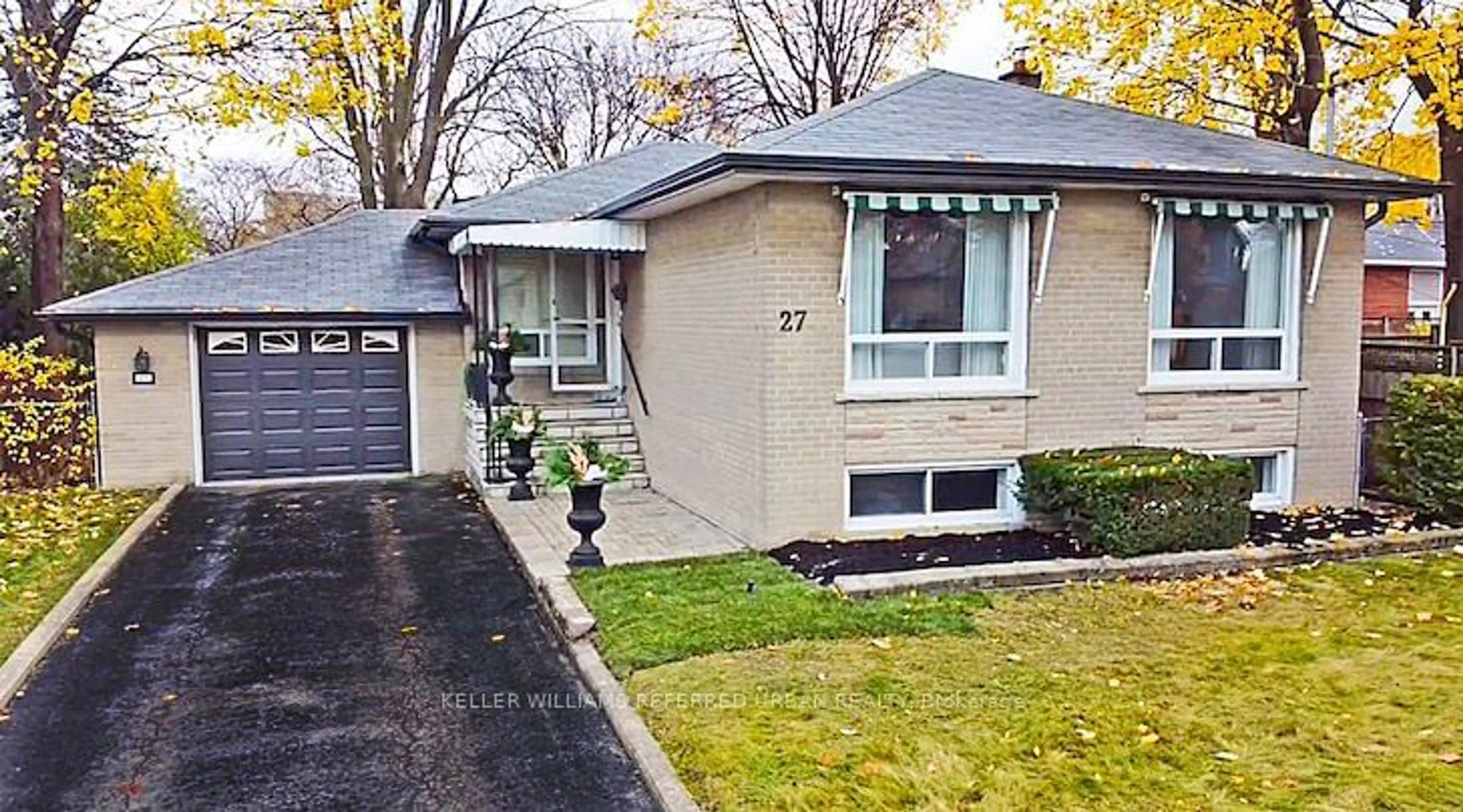 Home with brick exterior material for 27 Crendon Dr, Toronto Ontario M9C 3G6