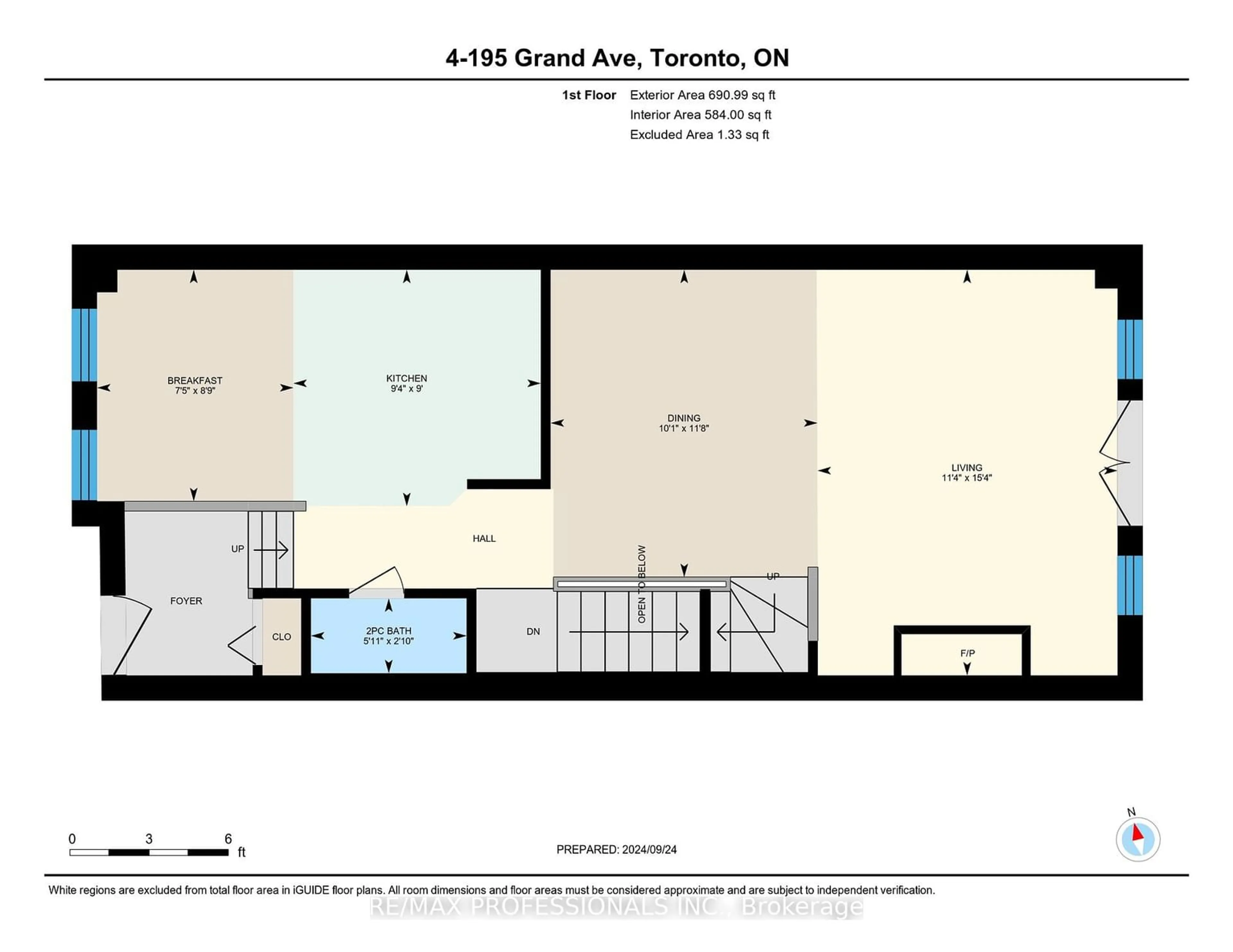 Floor plan for 195 Grand Ave #4, Toronto Ontario M8Y 3Y3