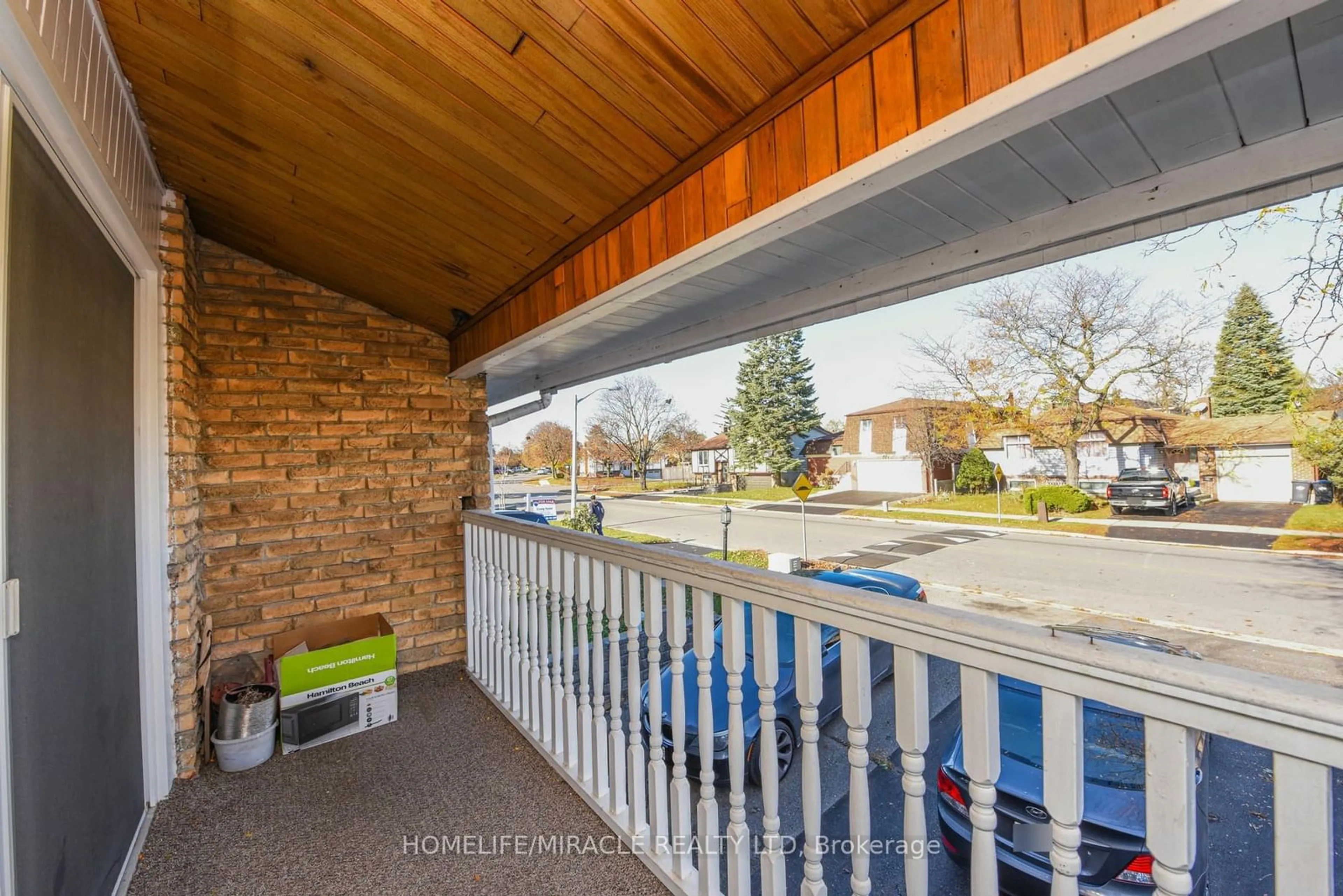 Patio, the fenced backyard for 235 Hansen Rd, Brampton Ontario L6V 2T5