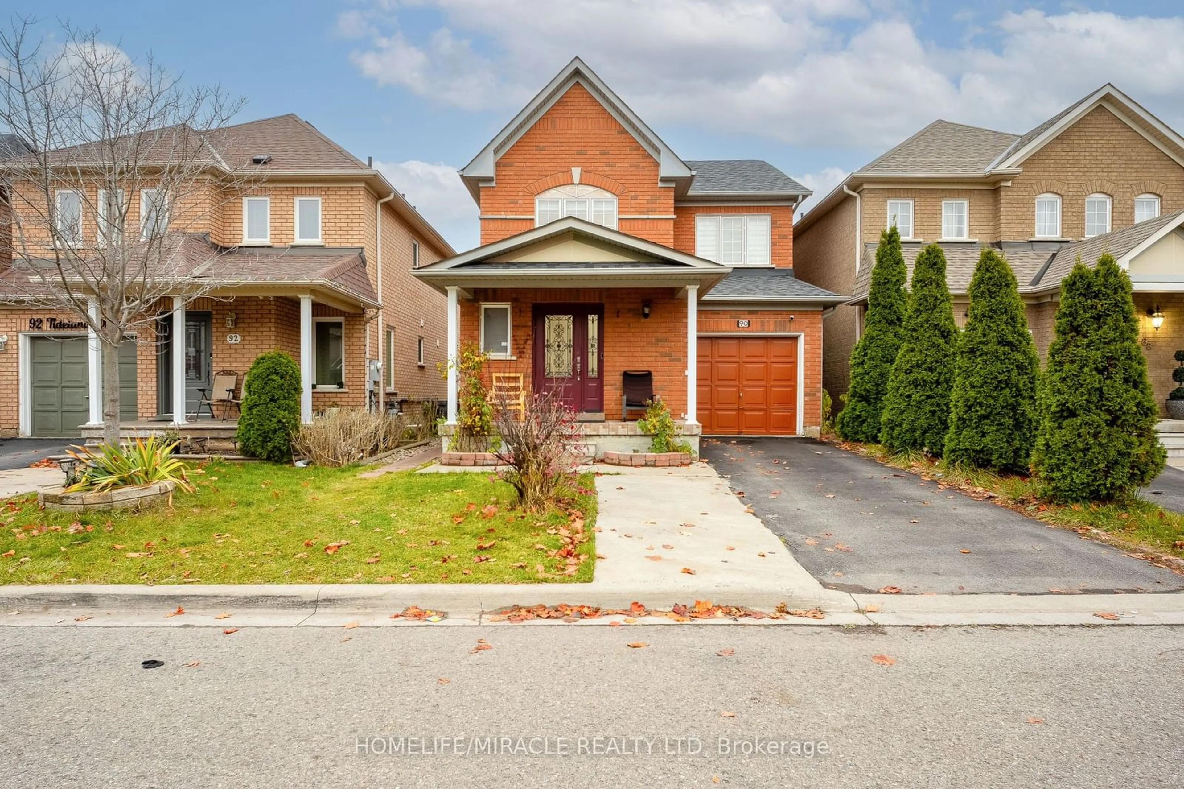 Frontside or backside of a home, the street view for 90 Tideland Dr, Brampton Ontario L7A 2V8