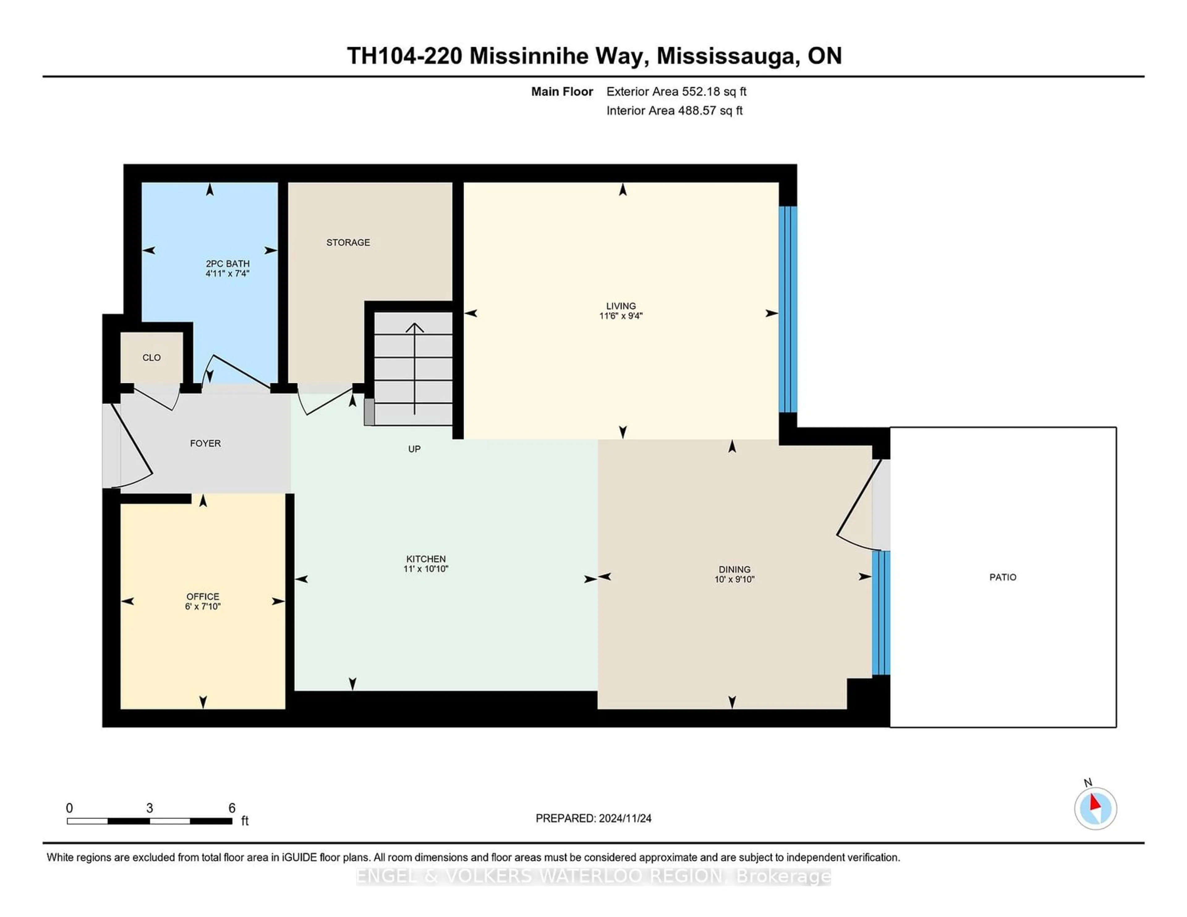 Floor plan for 220 Missinnihe Way #TH104, Mississauga Ontario L5H 0A9