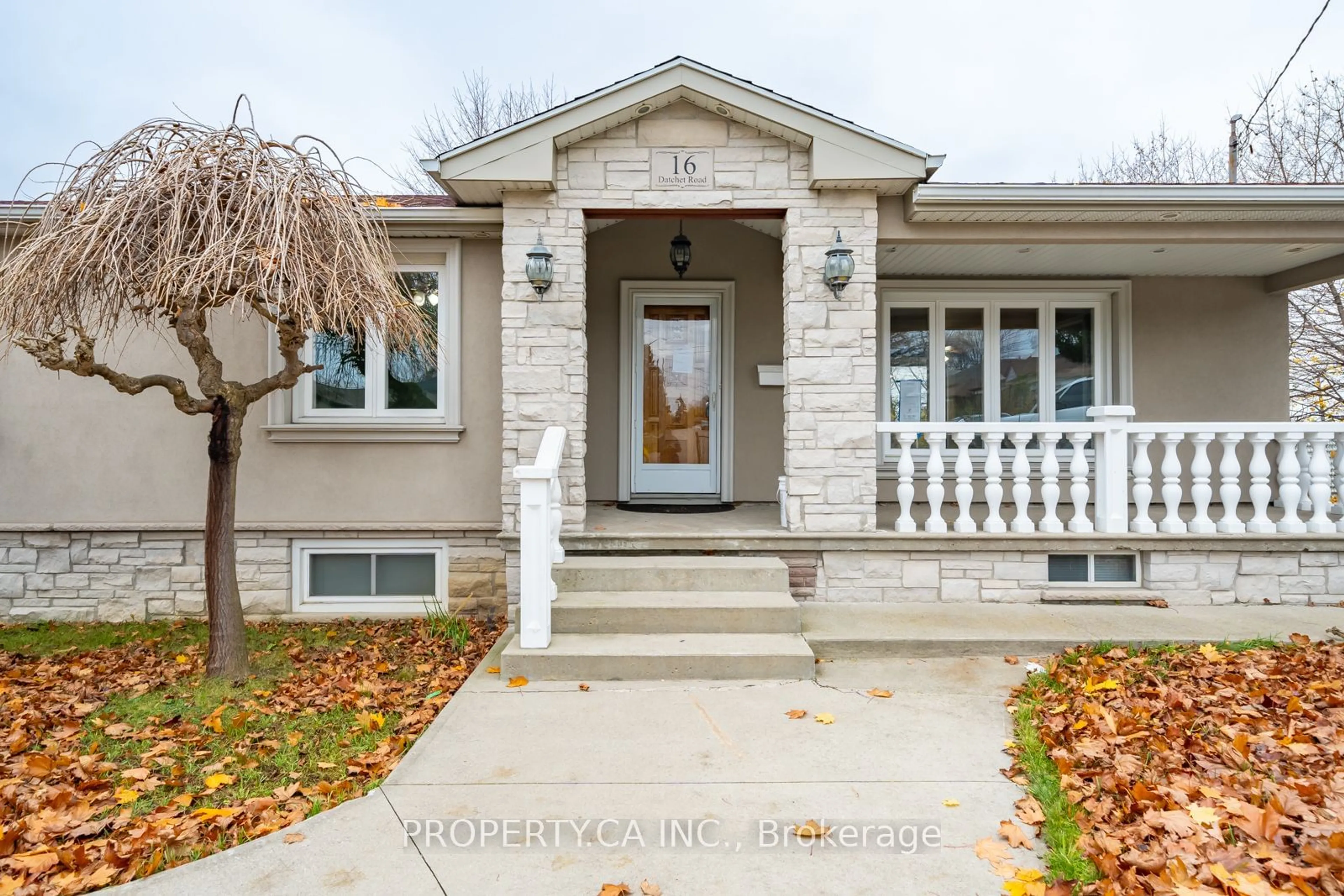 Frontside or backside of a home, the street view for 16 Datchet Rd, Toronto Ontario M3M 1X5